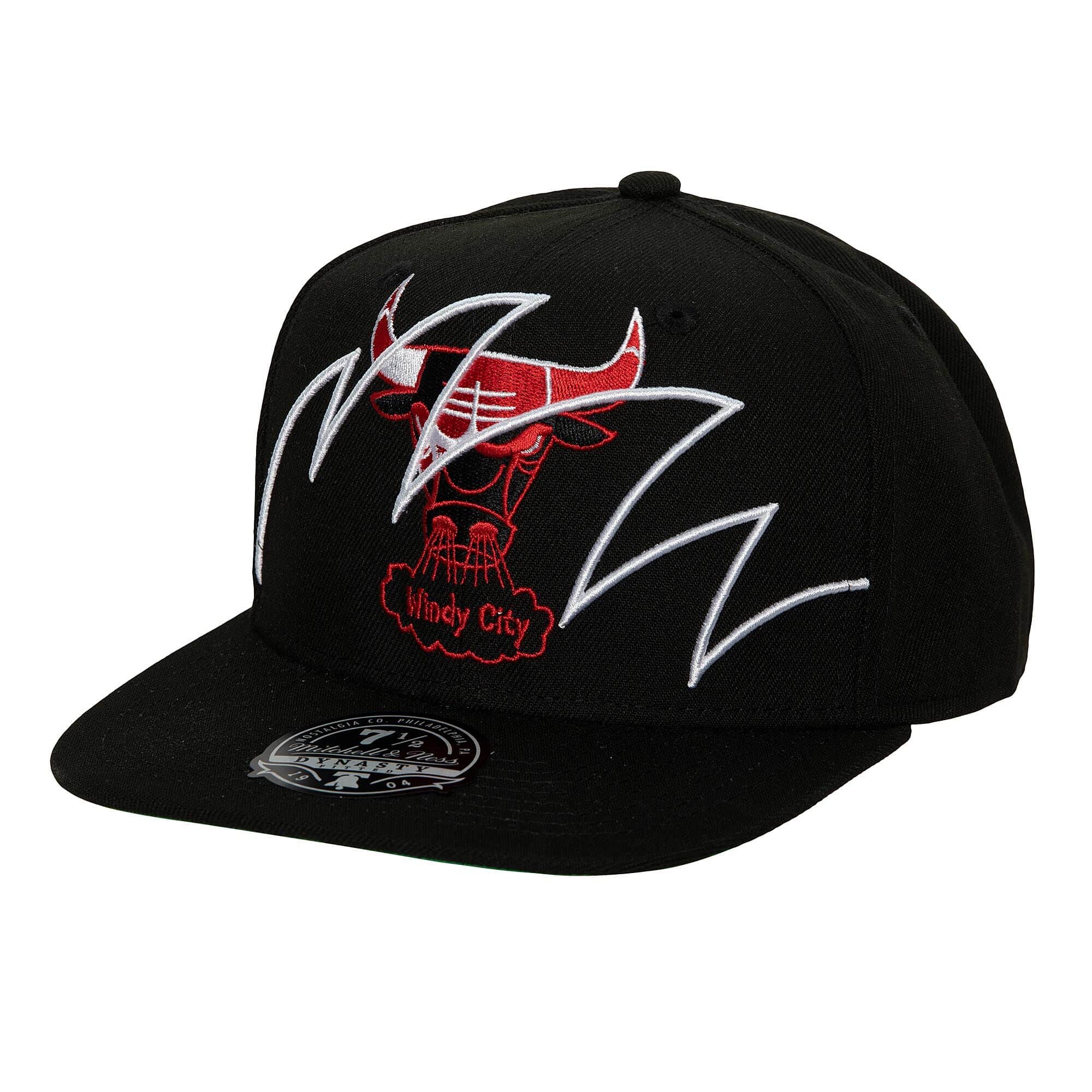 Mens MITCHELL & NESS NBA SHARK BITE FITTED HWC BULLS