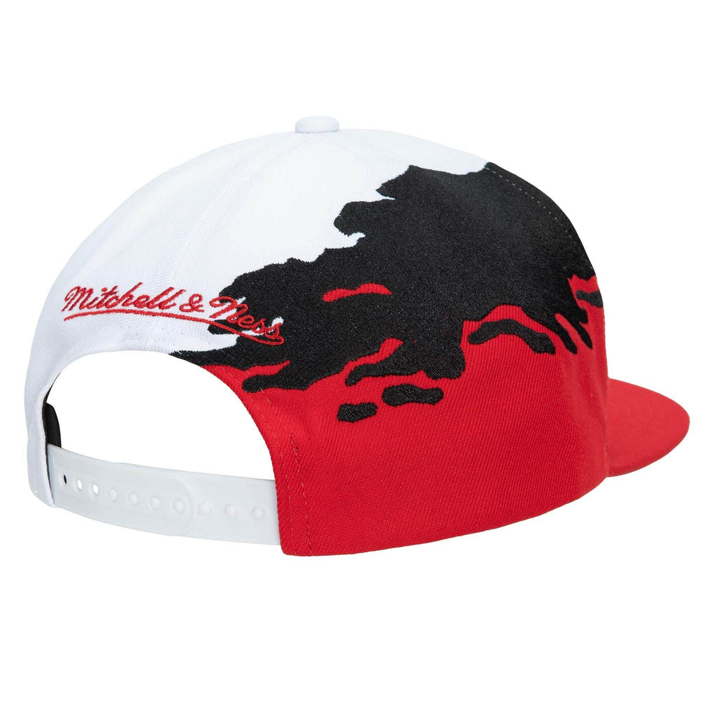 MENS MITCHELL & NESS NBA PAINTBRUSH SNAPBACK HWC HEAT - WHITE-RED