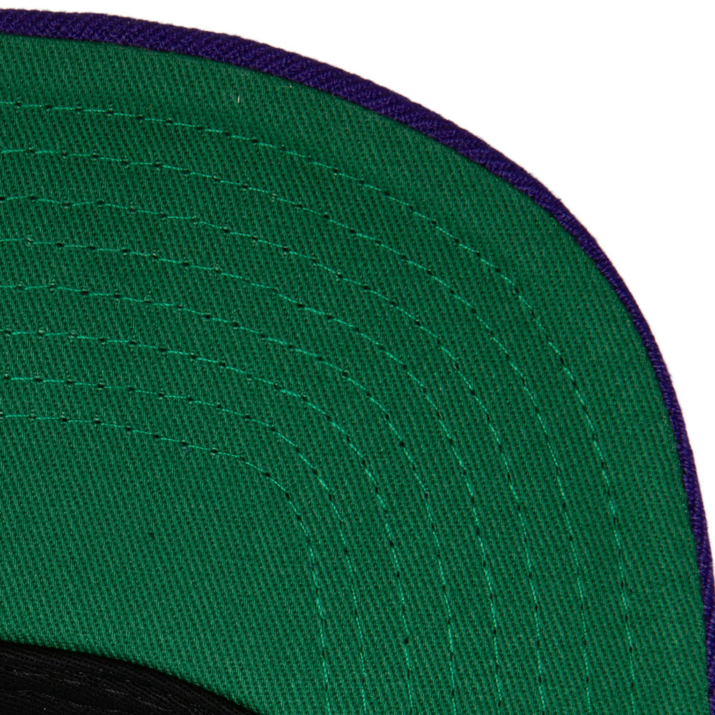 MENS MITCHELL & NESS NBA WHAT THE PINSTRIPE SNAPBACK LAKERS - PURPLE