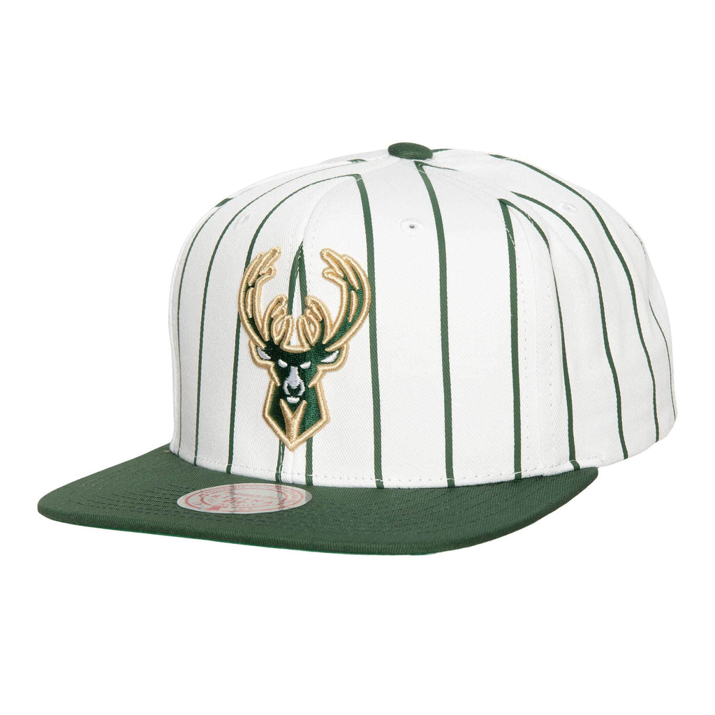 Mens MITCHELL & NESS NBA RETRO PINSTRIPE SNAPBACK BUCKS