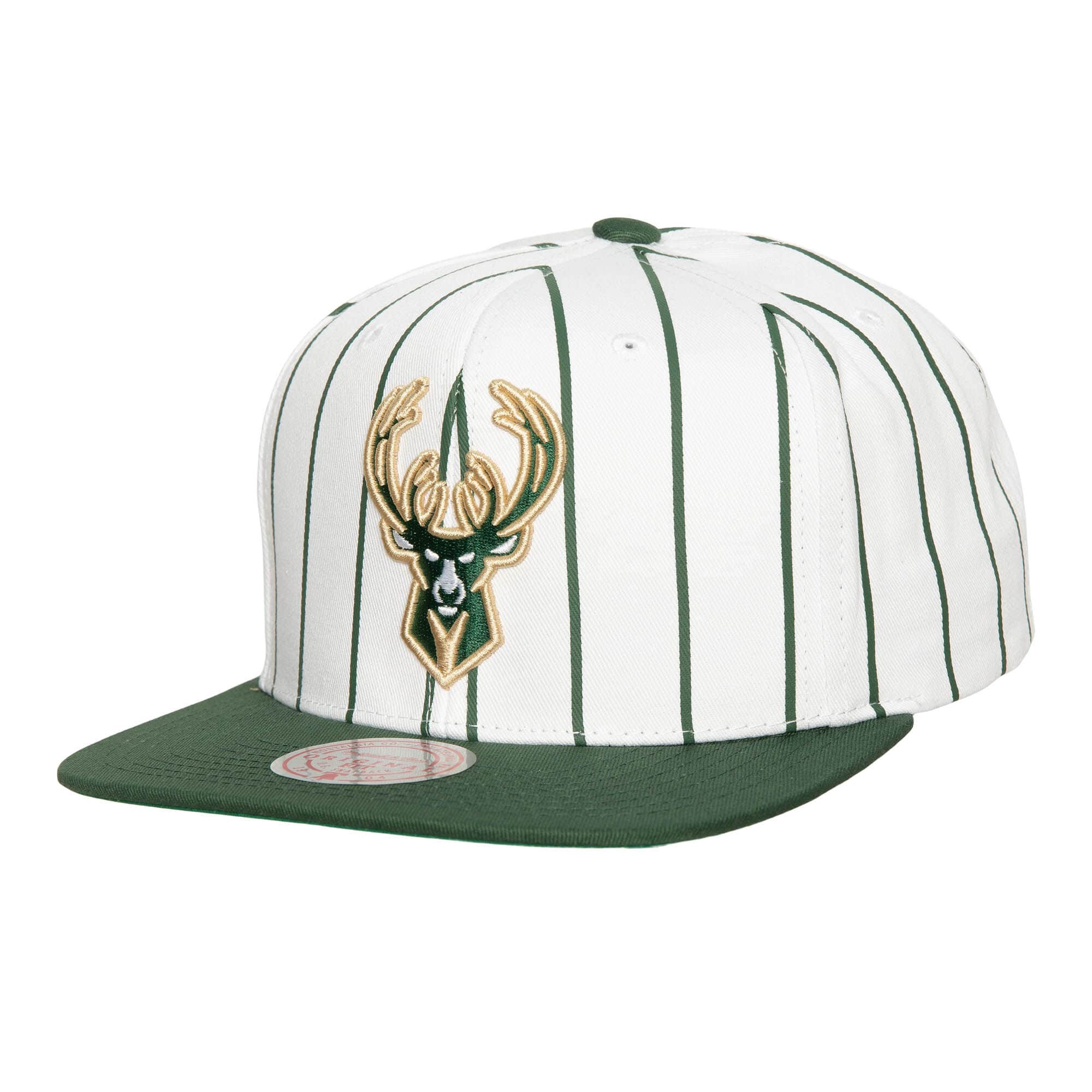 Mens MITCHELL & NESS NBA RETRO PINSTRIPE SNAPBACK BUCKS