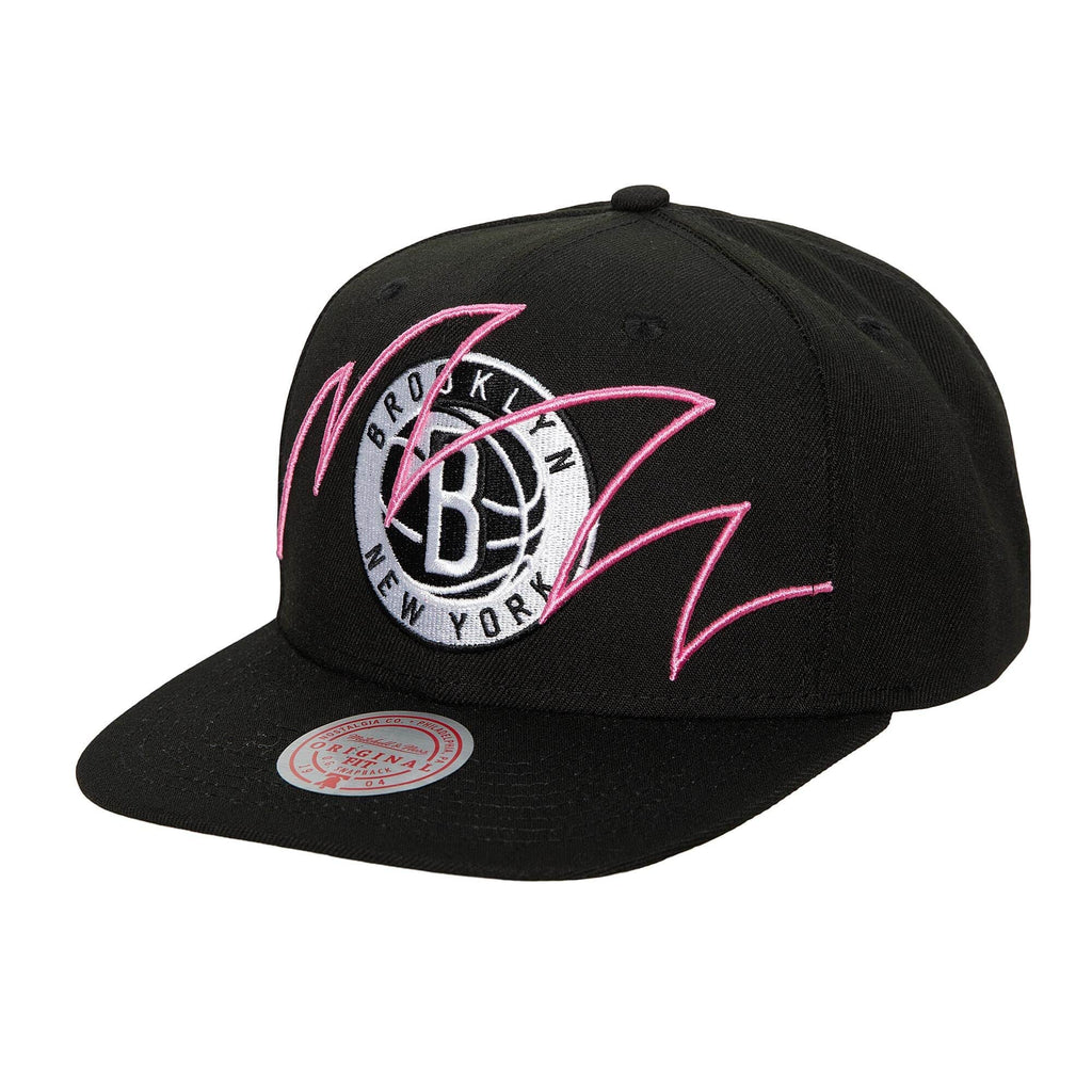 Mens MITCHELL & NESS NBA SHARK BITE SNAPBACK NETS
