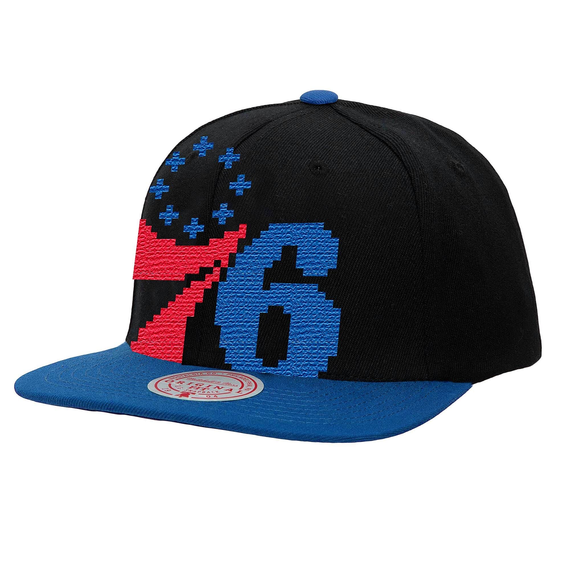 Mens MITCHELL & NESS NBA 8 BIT XL SNAPBACK 76ERS