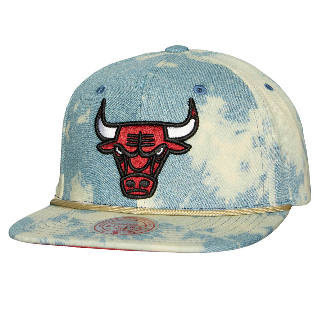 MENS MITCHELL & NESS NBA ACID WASH SNAPBACK BULLS - BLUE