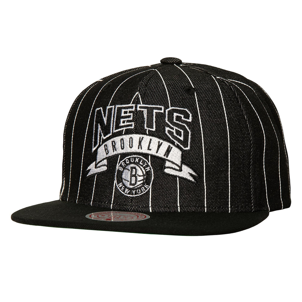 Mens MITCHELL & NESS NBA DEM STRIPES SNAPBACK NETS