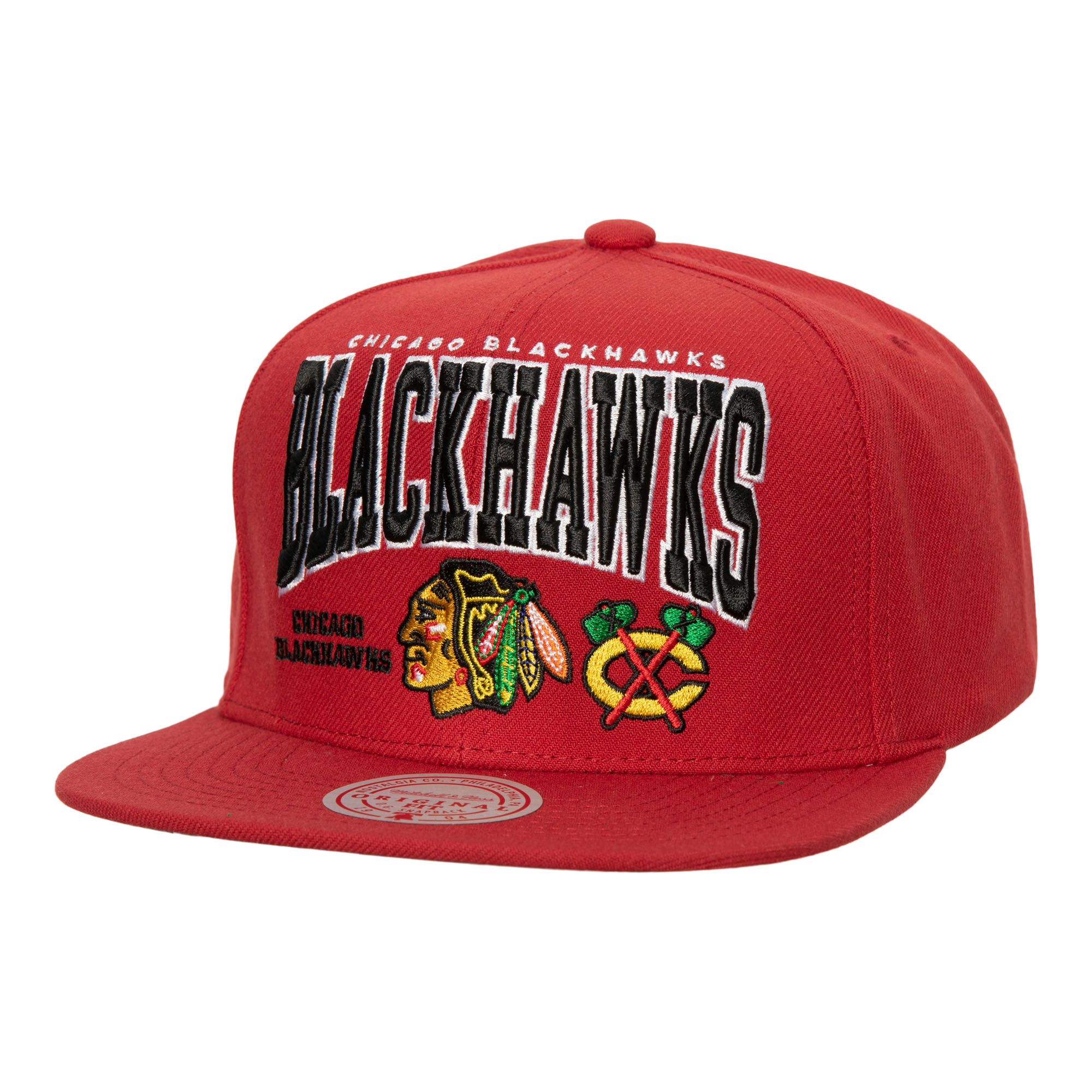 MENS MITCHELL & NESS NHL CHAMP STACK SNAPBACK BLACKHAWKS - RED