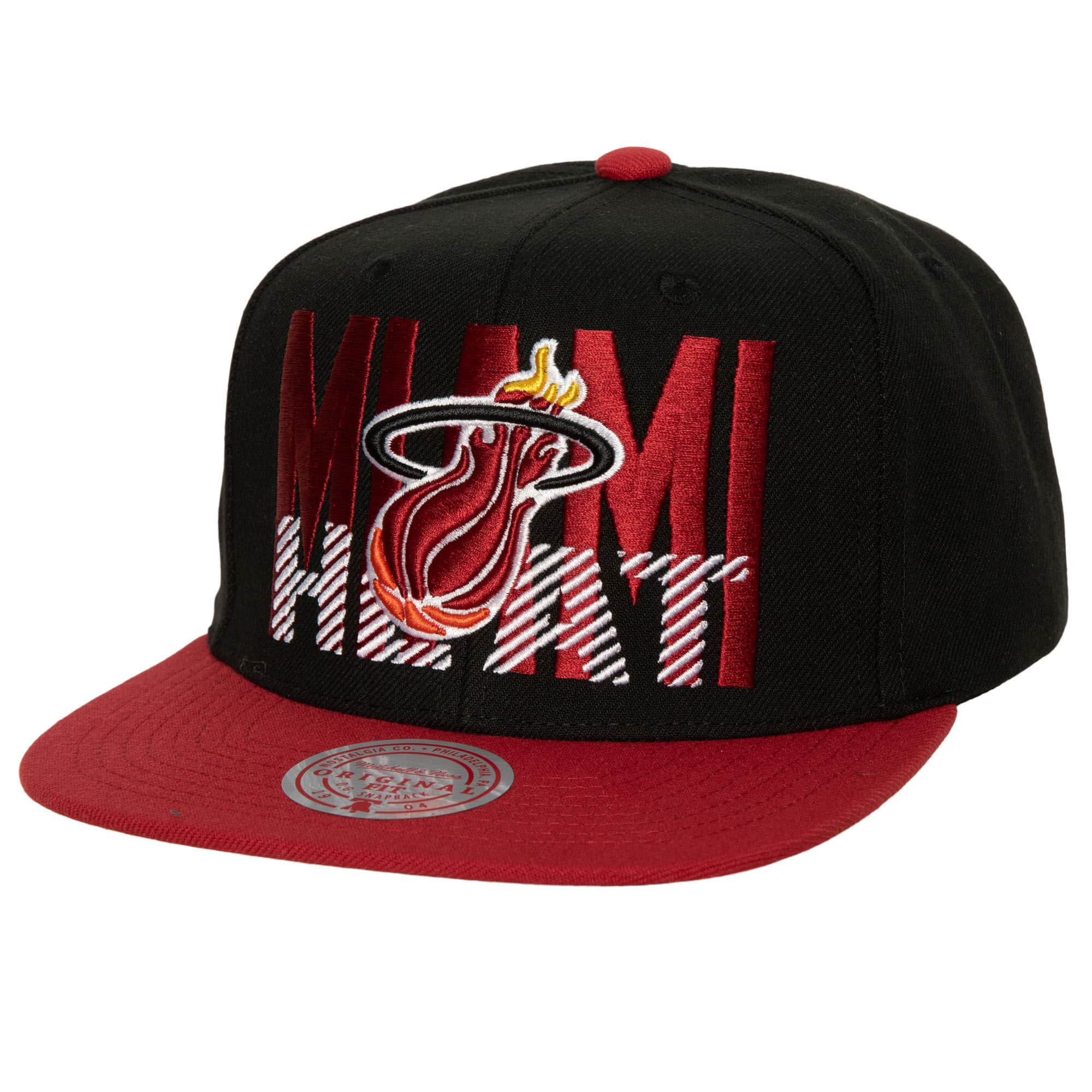 Mens MITCHELL & NESS NBA CROSS CHECK SNAPBACK HWC HEAT