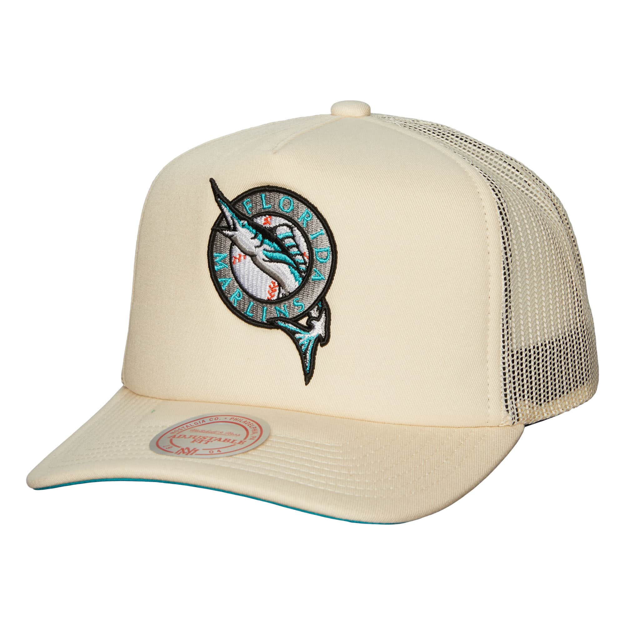[HHSS6490-FMAYYPPPOFWH] MENS MLB FLORIDA MARLINS EVERGREEN TRUCKER SNAPBACK