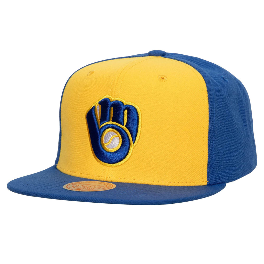 MENS MITCHELL & NESS MLB EVERGREEN SNAPBACK COOP BREWERS - LIGHT BLUE