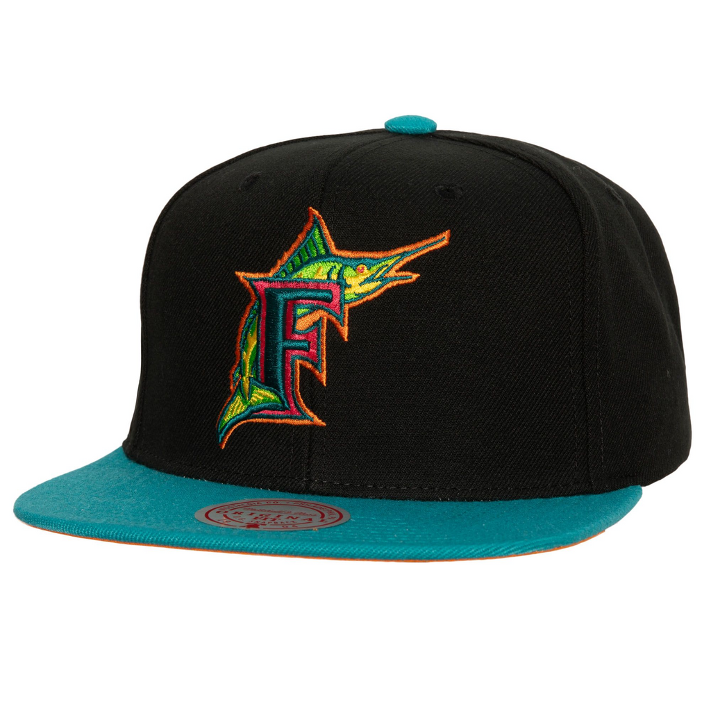MENS MITCHELL & NESS MLB CITRUS COOLER SNAPBACK COOP MARLINS - BLACK