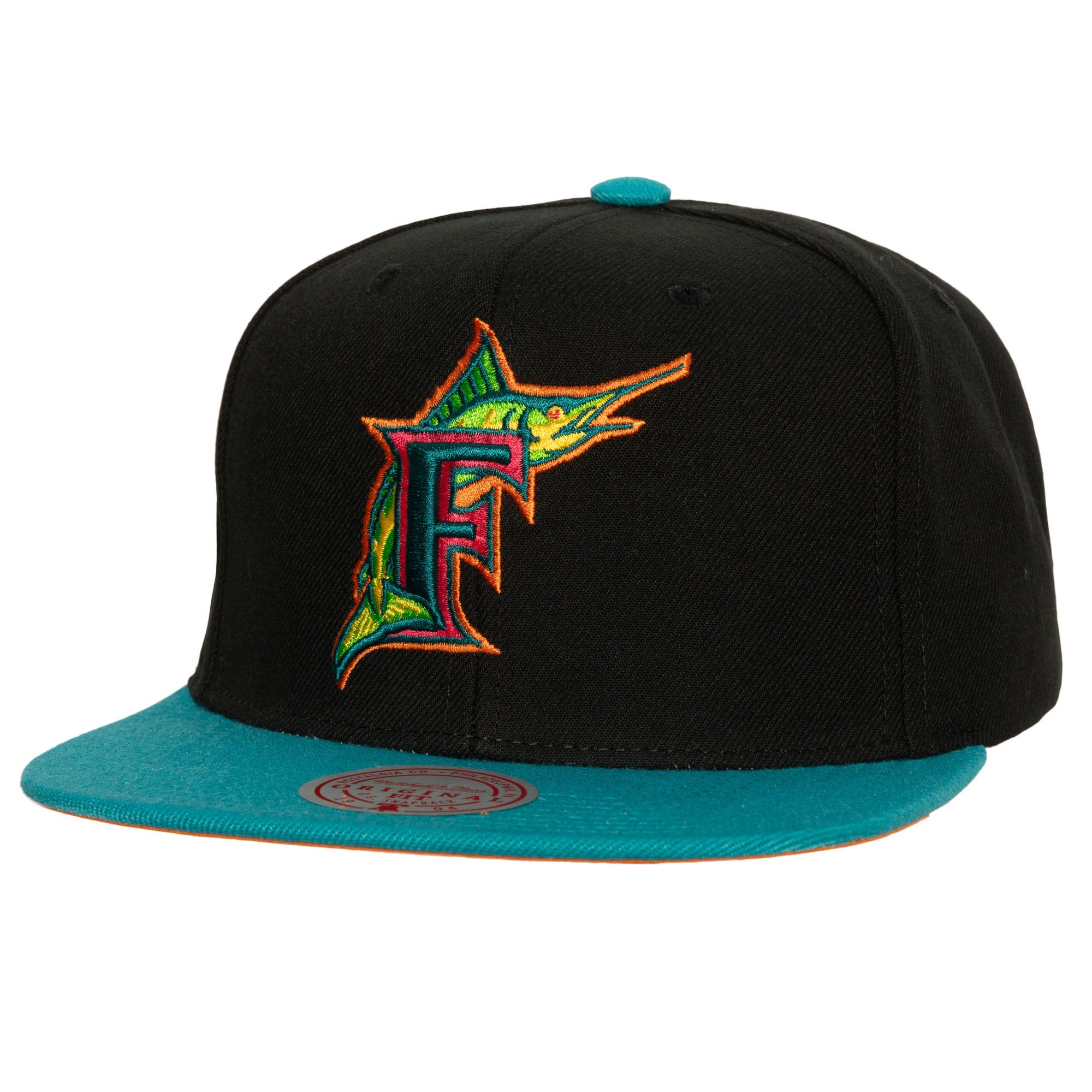 MENS MITCHELL & NESS MLB CITRUS COOLER SNAPBACK COOP MARLINS - BLACK