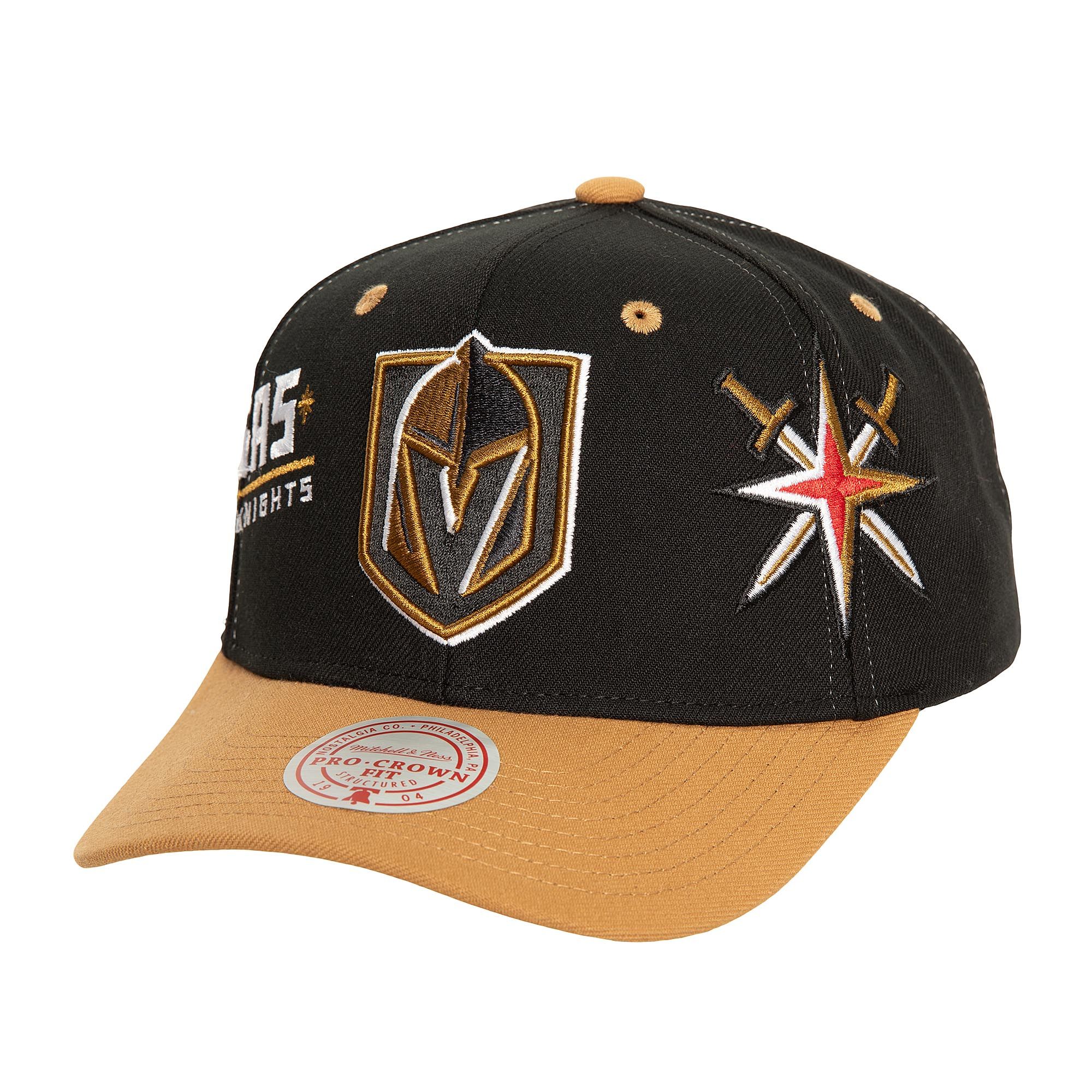 MENS MITCHELL & NESS NHL OVERBITE PRO SNAPBACK KNIGHTS - BLACK