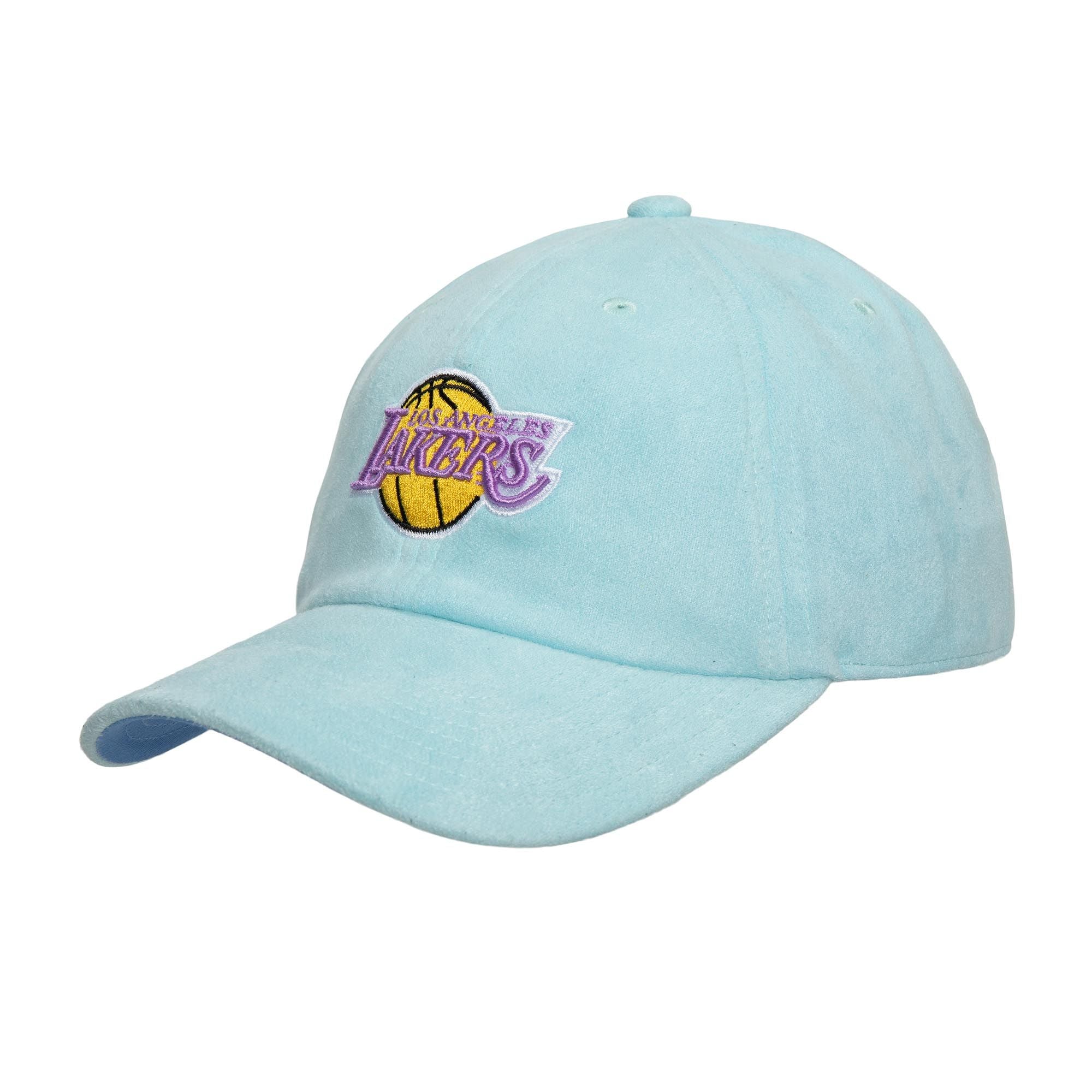Mens Mitchell & Ness NBA SUEDE DAD STRAPBACK HWC LAKERS