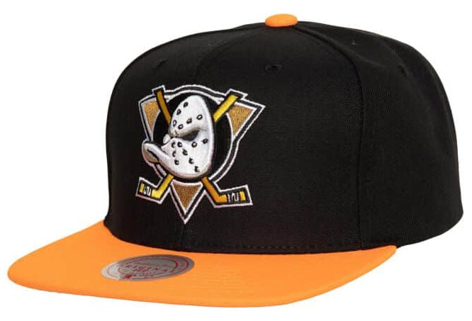 [HHSS5367-ADUYYPPPBKOR] MENS MITCHELL & NESS NHL TEAM 2 TONE 2.0 SNAPBACK DUCKS
