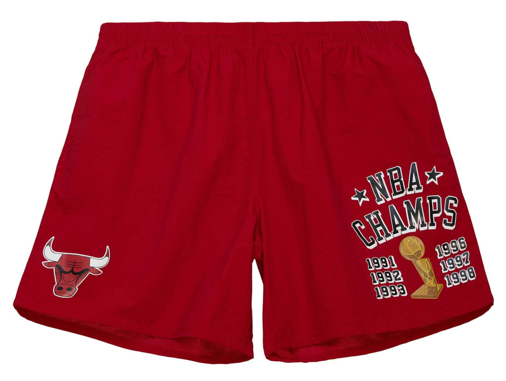 MENS MITCHELL & NESS NBA TEAM HERITAGE WOVEN SHORTS BULLS