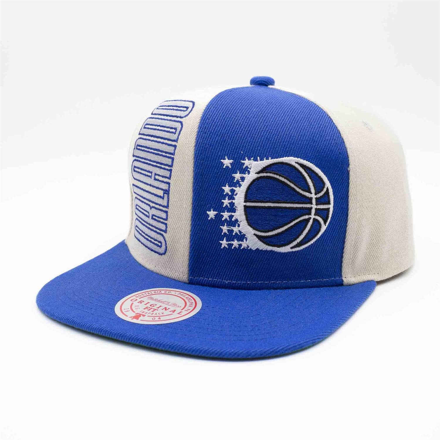 MENS MITCHELL & NESS NBA POP PANEL SNAPBACK HWC MAGIC - OFF WHITE-NAVY