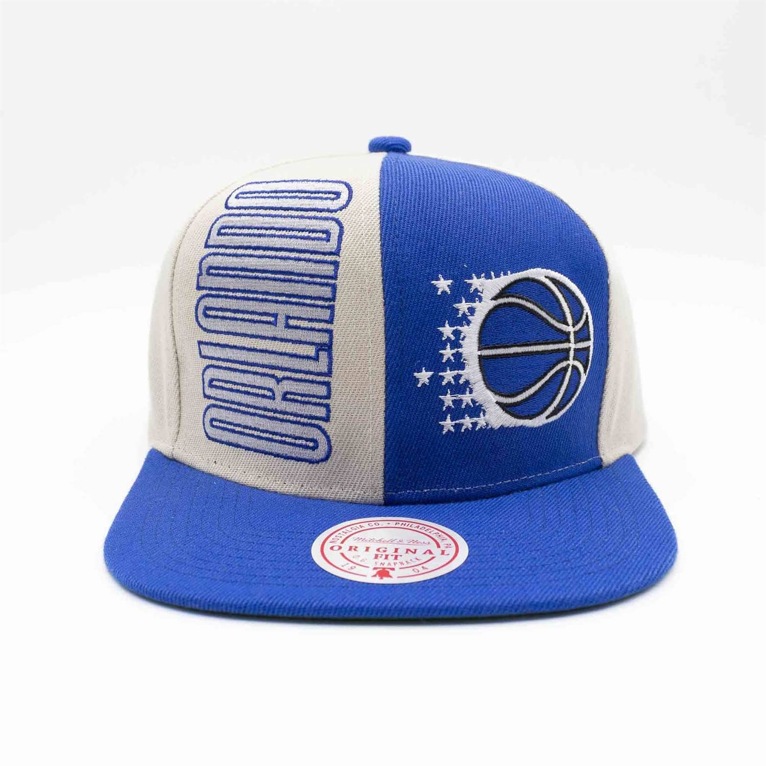 MENS MITCHELL & NESS NBA POP PANEL SNAPBACK HWC MAGIC - OFF WHITE-NAVY
