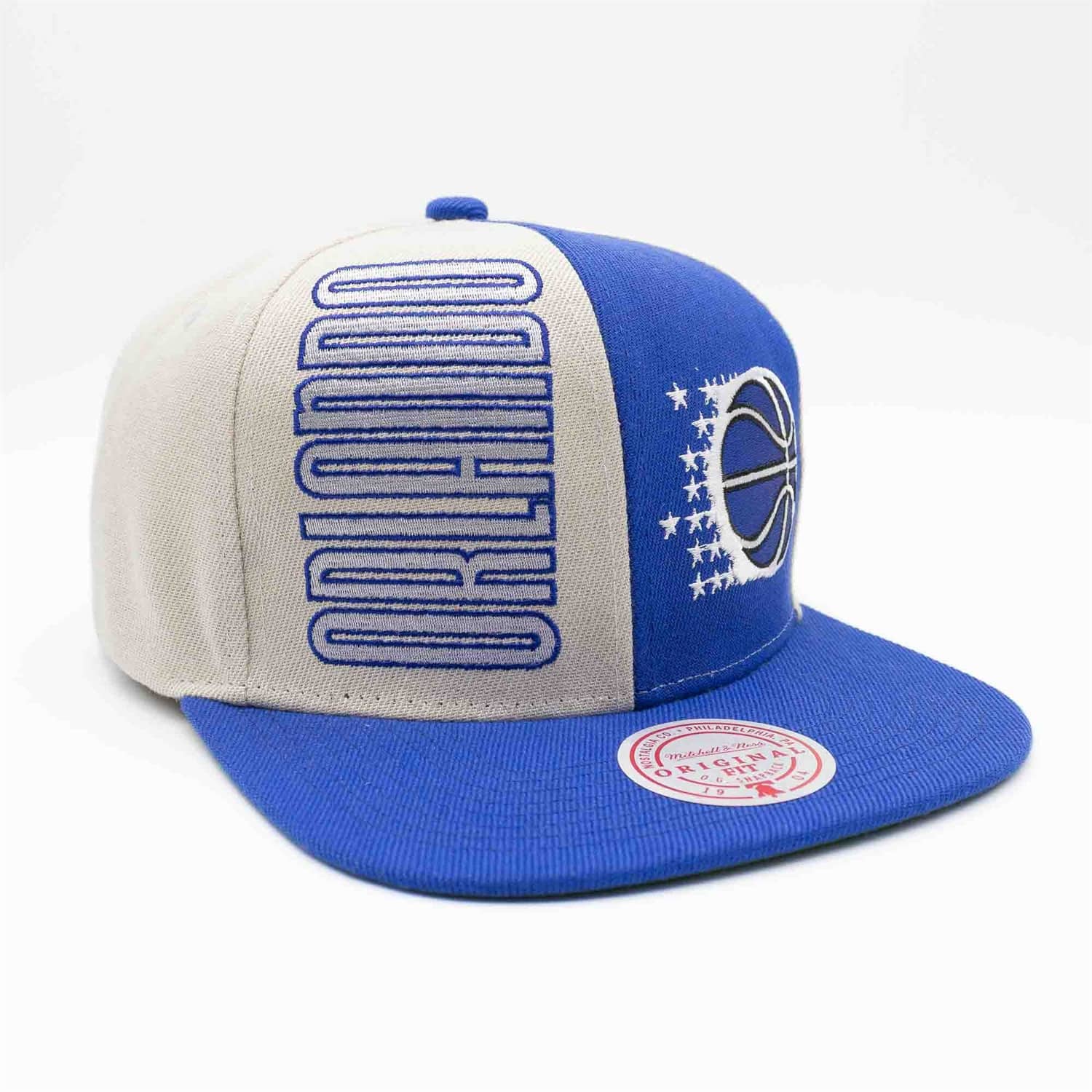 MENS MITCHELL & NESS NBA POP PANEL SNAPBACK HWC MAGIC - OFF WHITE-NAVY