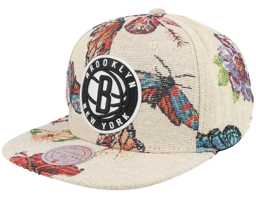 MENS MITCHELL & NESS NBA TRUE TAP SNAPBACK NETS - MULTI-BLACK
