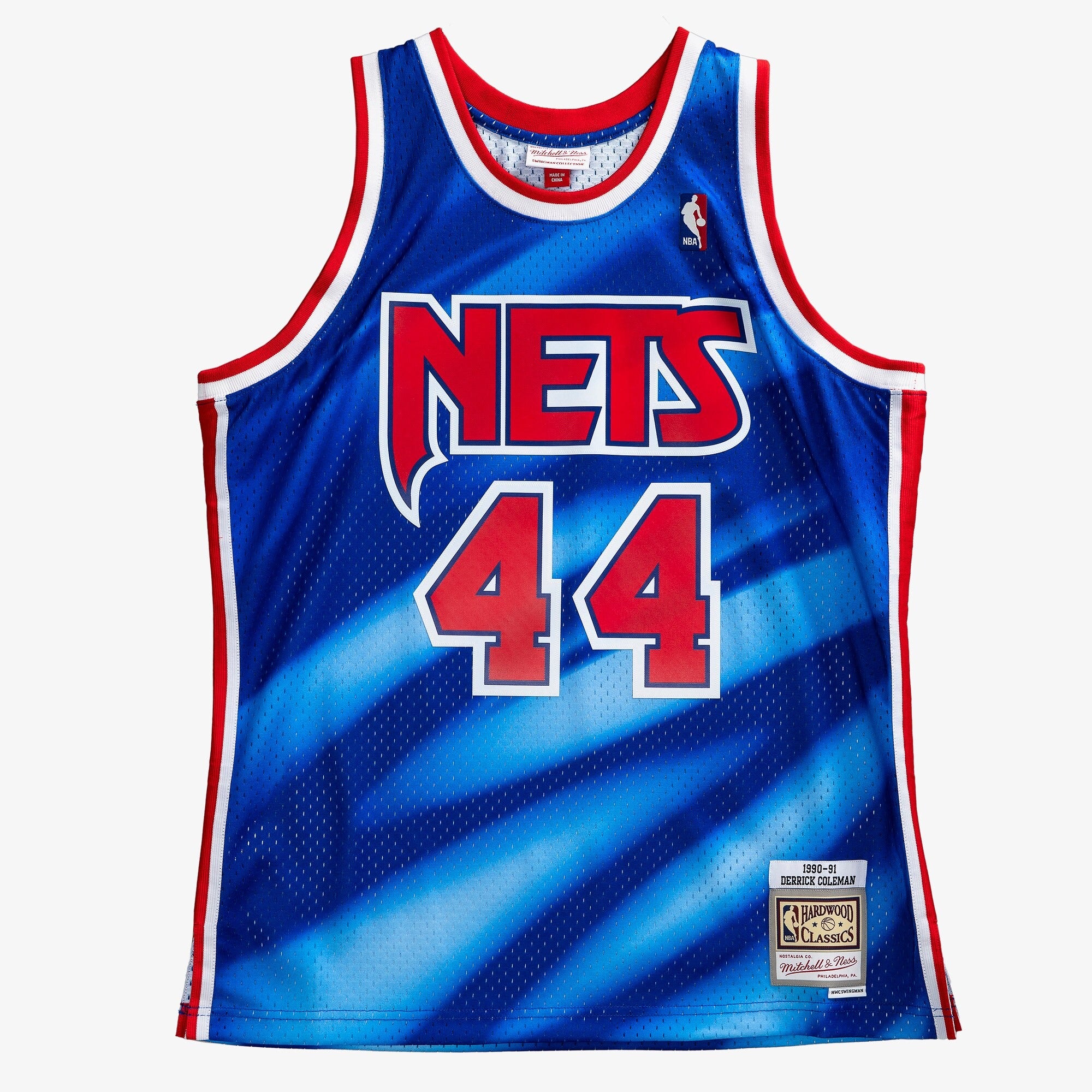 MENS MITCHELL & NESS NBA SWINGMAN JERSEY NETS 1990 DERRICK COLEMAN