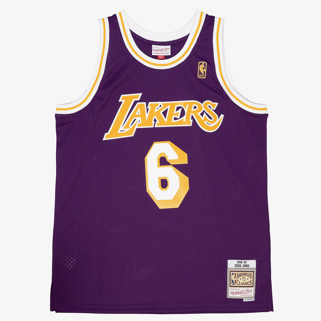 MENS MITCHELL & NESS NBA ROAD JERSEY LAKERS 1996 EDDIE JONES
