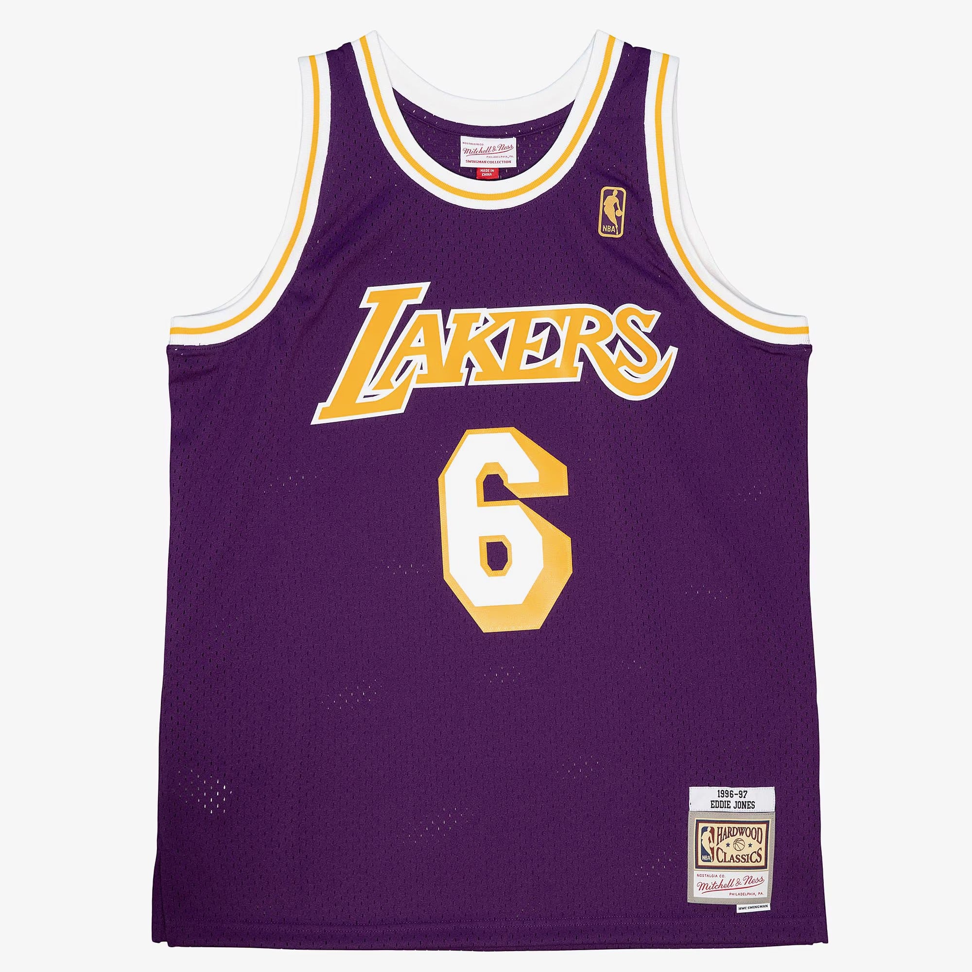 MENS MITCHELL & NESS NBA ROAD JERSEY LAKERS 1996 EDDIE JONES