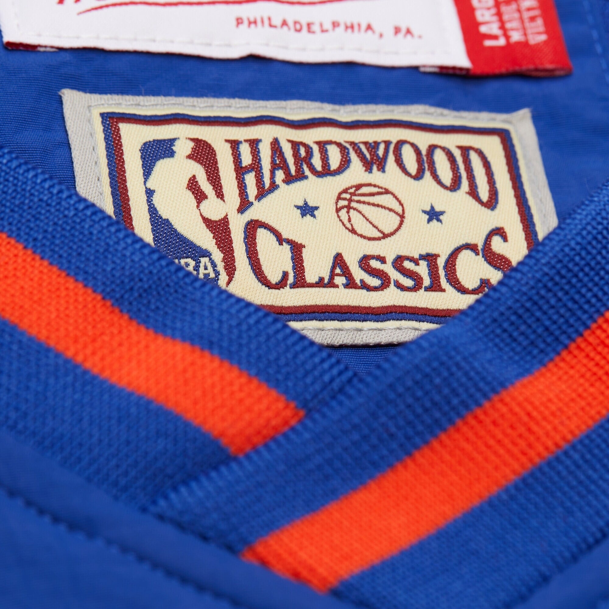 MENS MITCHELL & NESS NBA NYLON PULLOVER JACKET VINTAGE LOGO KNICKS