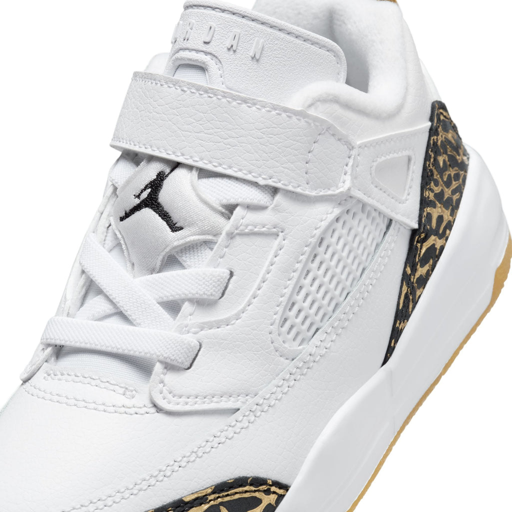 [HJ9055-100] PRESCHOOL AIR JORDAN SPIZIKE LOW 'WHITE METALLIC GOLD SAIL BLACK'