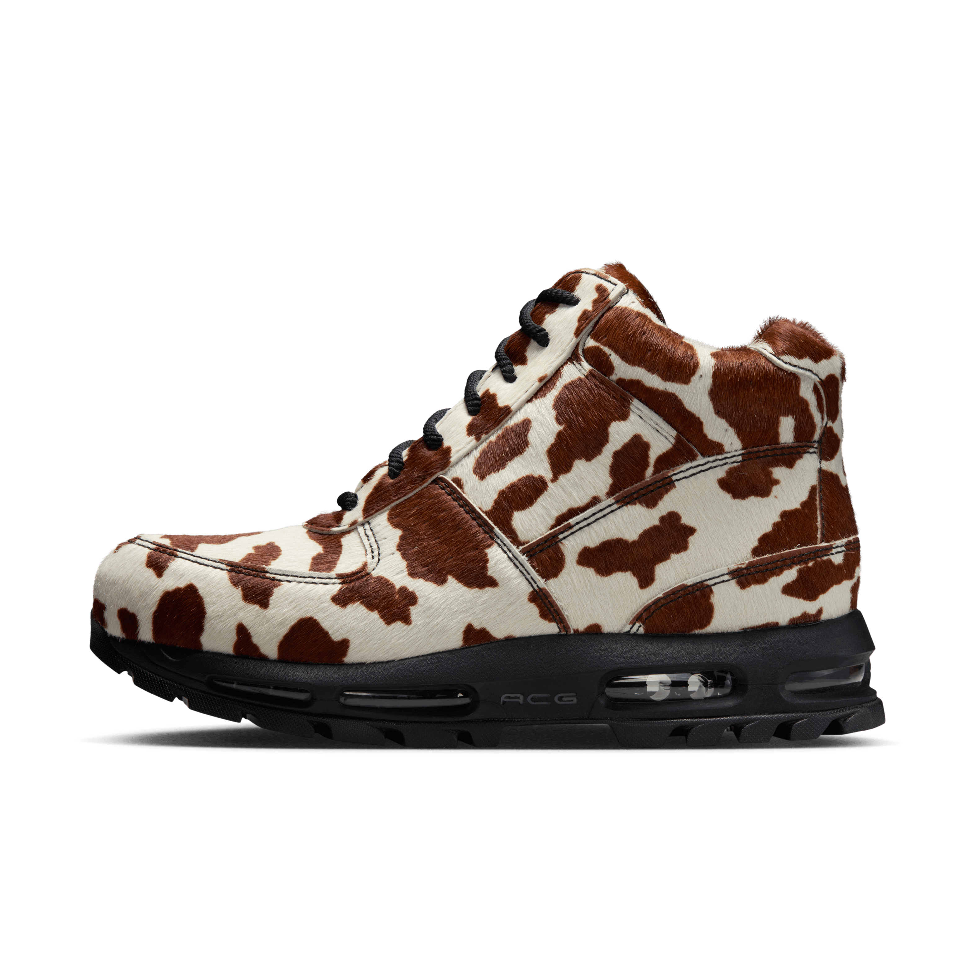 [IO4635-100] MENS NIKE AIR MAX GOADOME QS 'SAIL CACAO WOW COW PRINT PONY HAIR'
