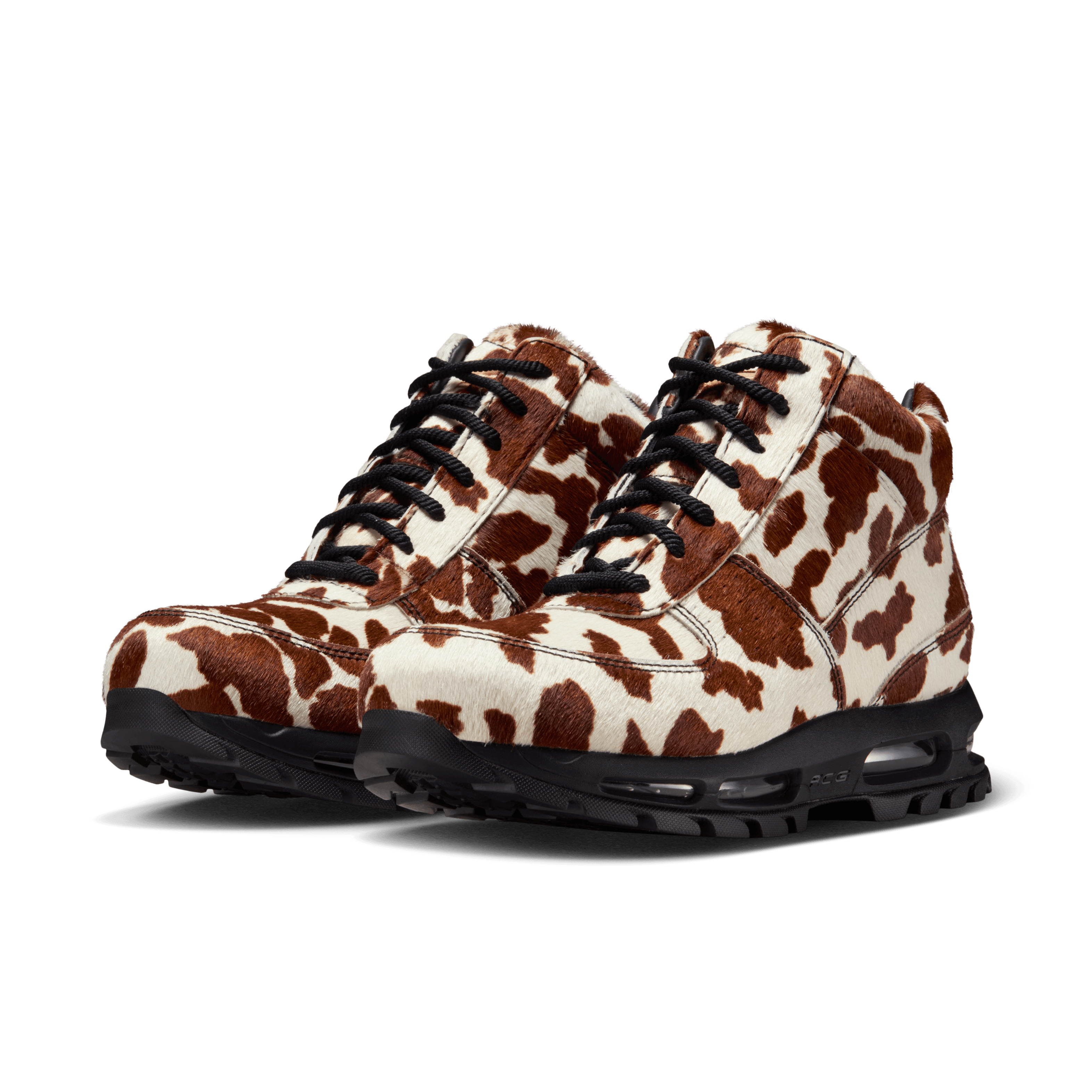 [IO4635-100] MENS NIKE AIR MAX GOADOME QS 'SAIL CACAO WOW COW PRINT PONY HAIR'