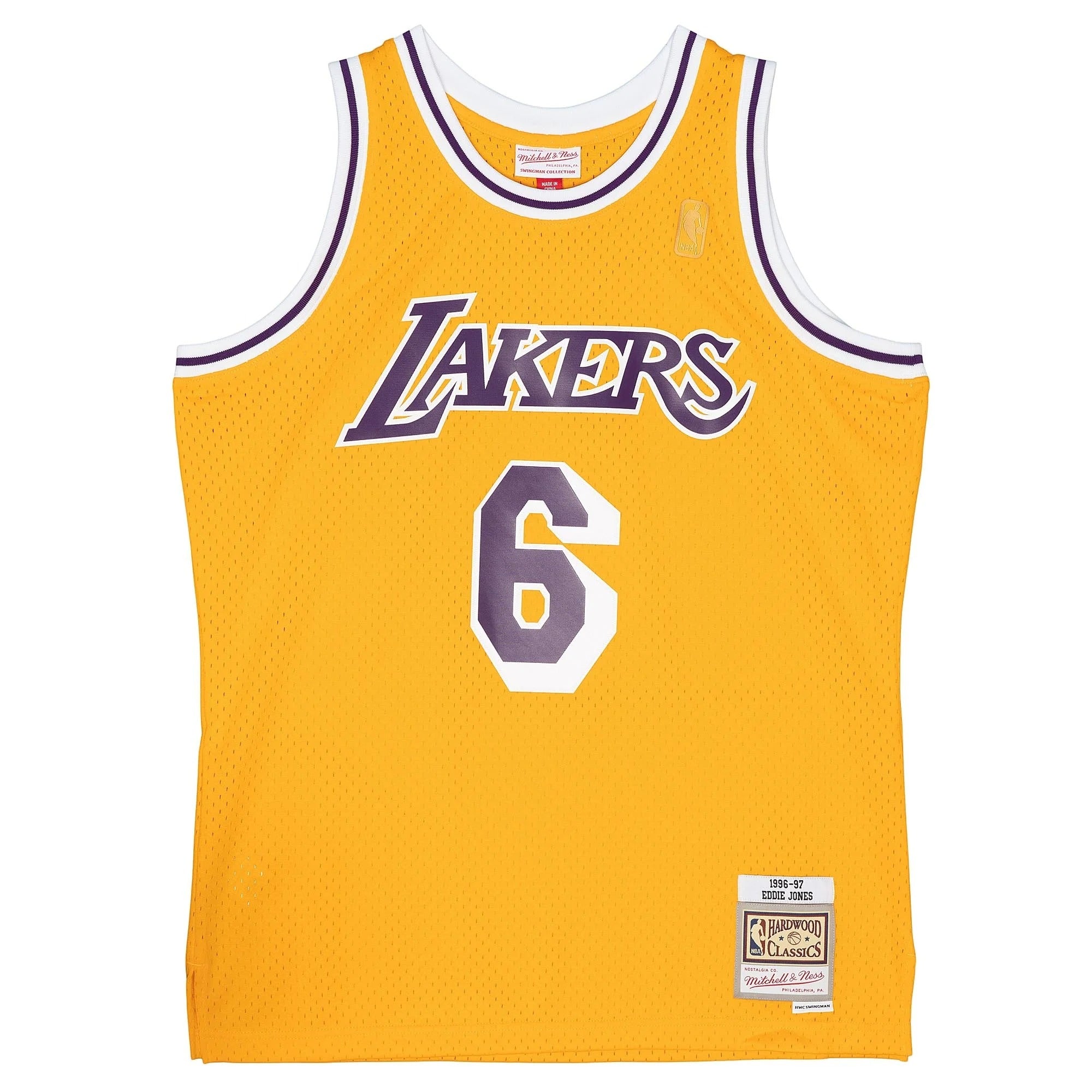 MENS MITCHELL & NESS NBA HOME JERSEY LAKERS 1996 EDDIE JONES