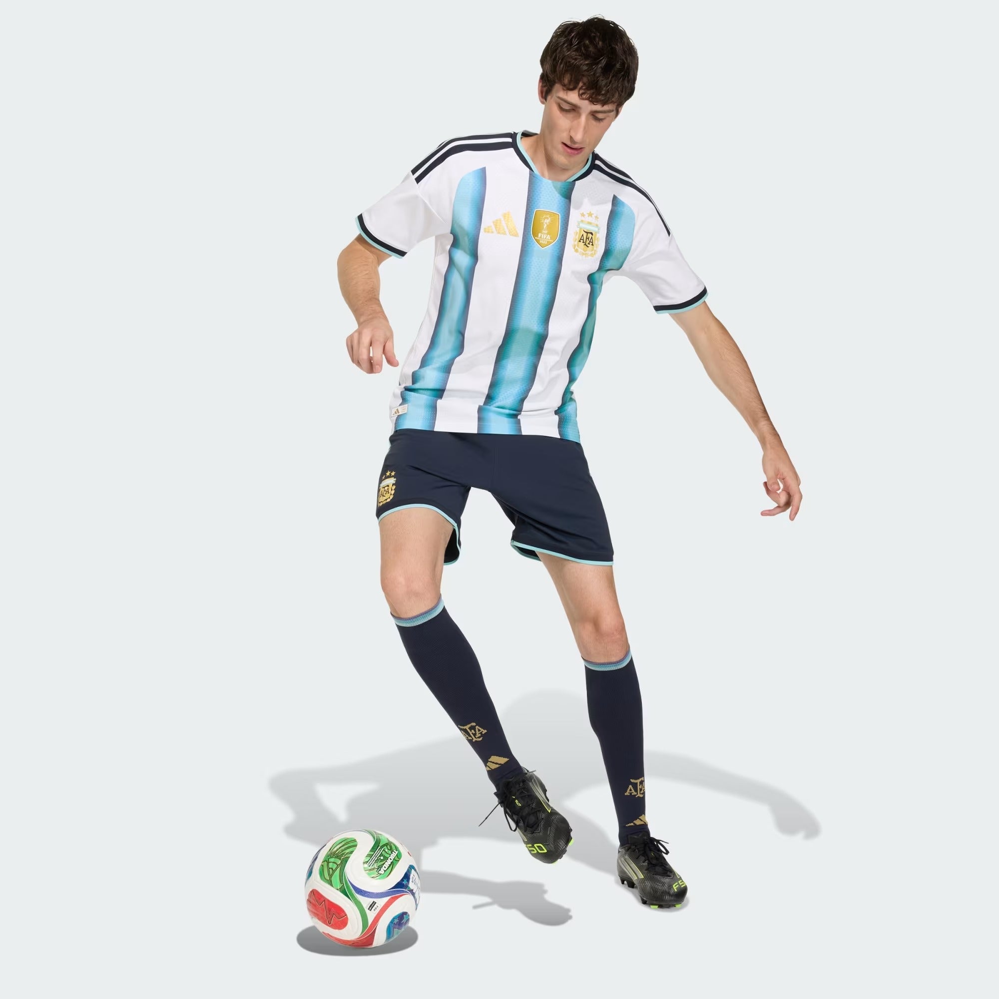 [JM5898] MENS ADIDAS AFA ARGENTINA HOME AUTHENTIC SHORTS - NTNAVY/ICEBLU