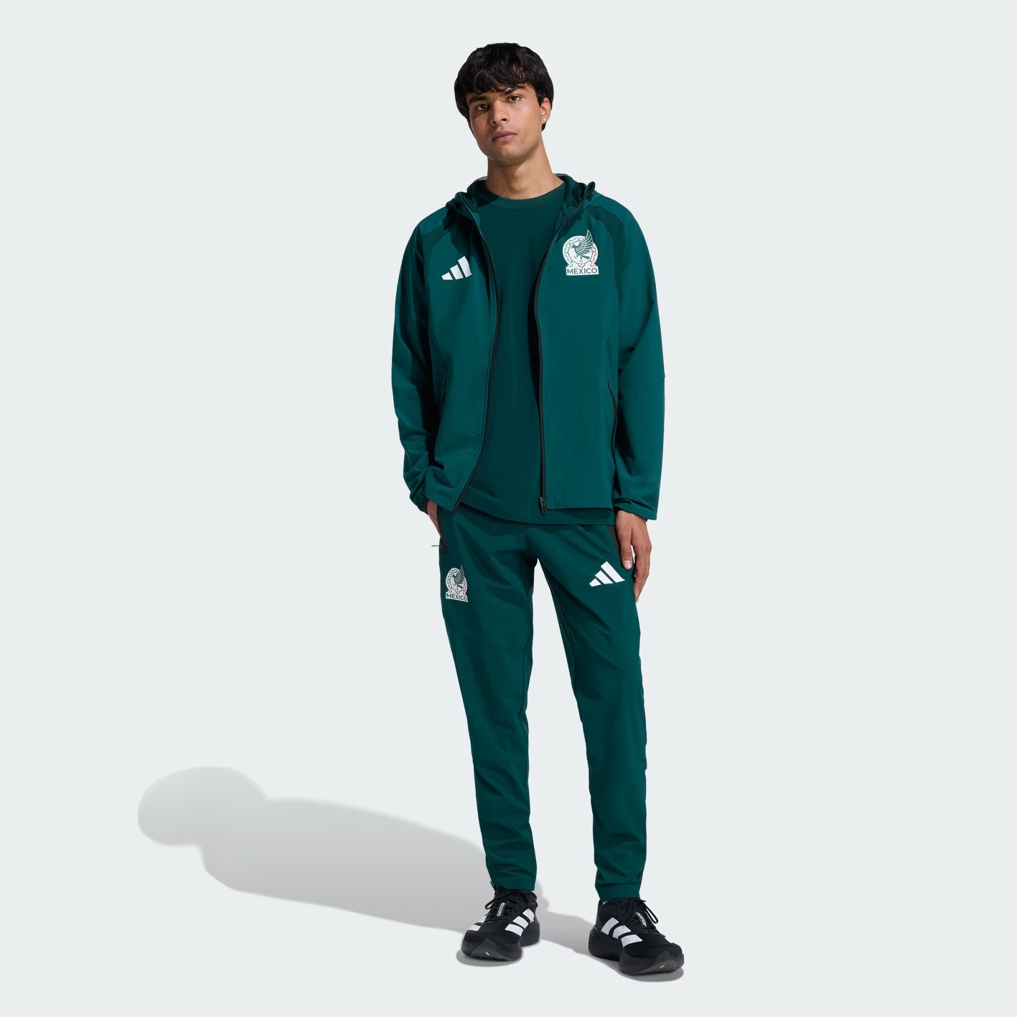 [JZ6486] MENS ADIDAS FMF MEXICO TIRO TRAVEL FULL ZIP WINDBREAKER - AURORA IVY