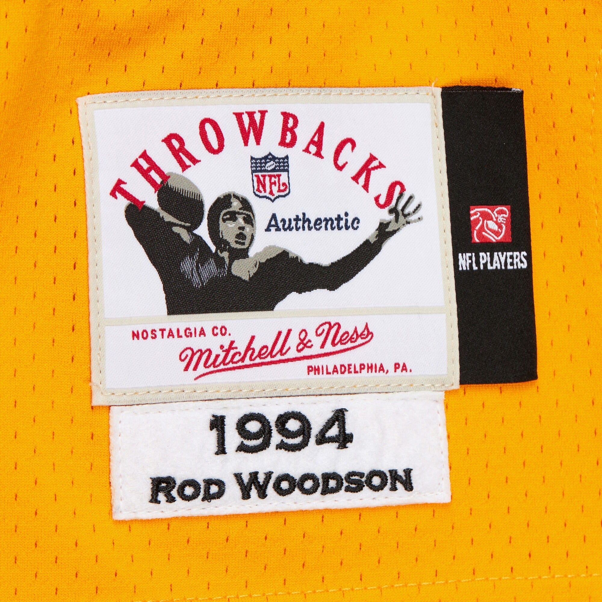 MENS MITCHELL & NESS NFL BLACK-GOLD JERSEY STEELERS 1994 ROD WOODSON