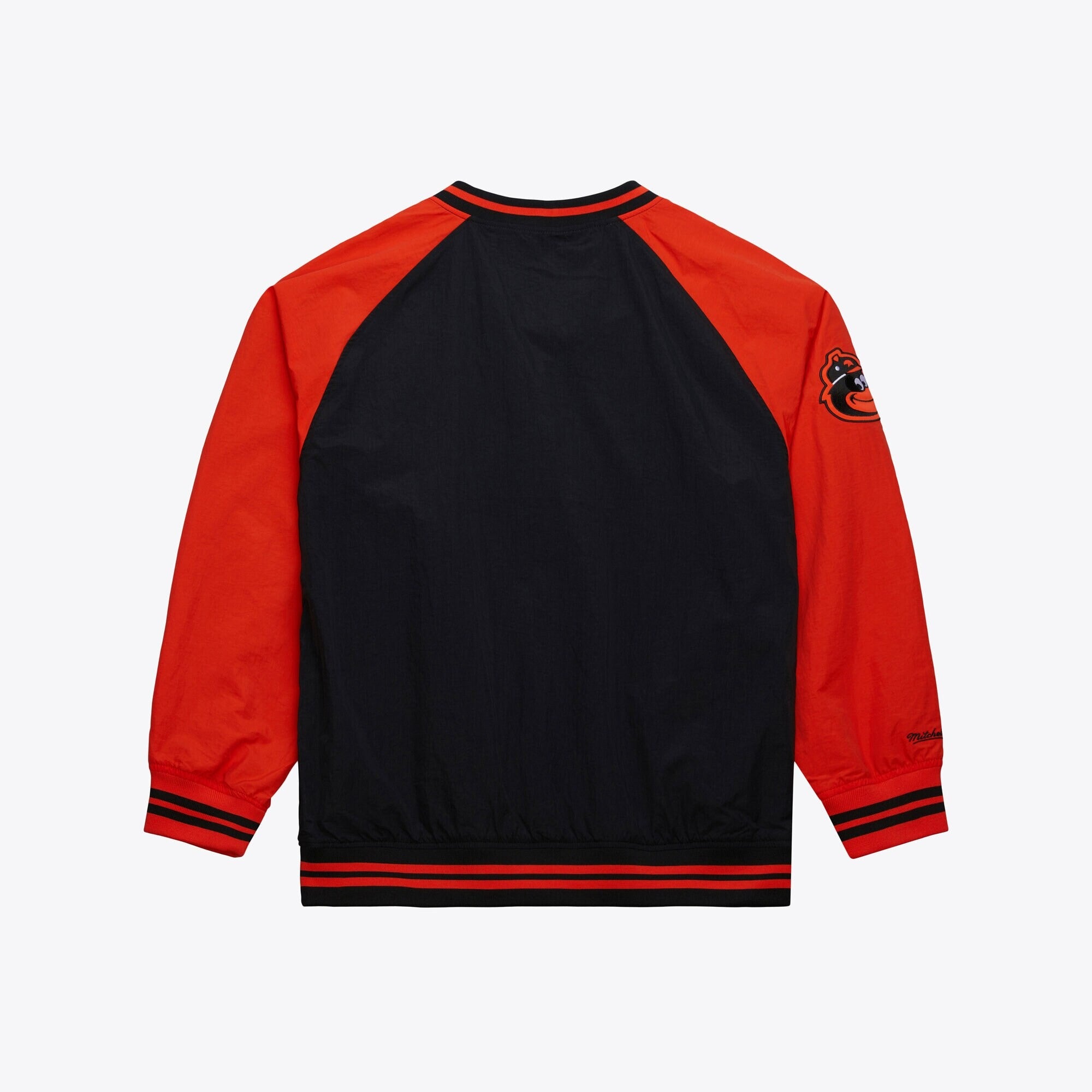 MENS MITCHELL & NESS MLB NYLON PULLOVER JACKET VINTAGE LOGO ORIOLES
