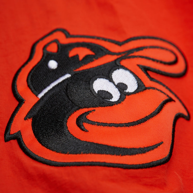 MENS MITCHELL & NESS MLB NYLON PULLOVER JACKET VINTAGE LOGO ORIOLES