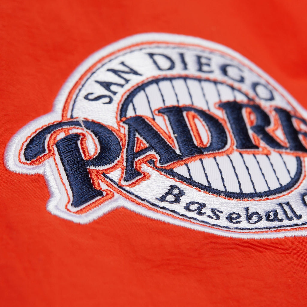 MENS MITCHELL & NESS MLB NYLON PULLOVER JACKET VINTAGE LOGO PADRES