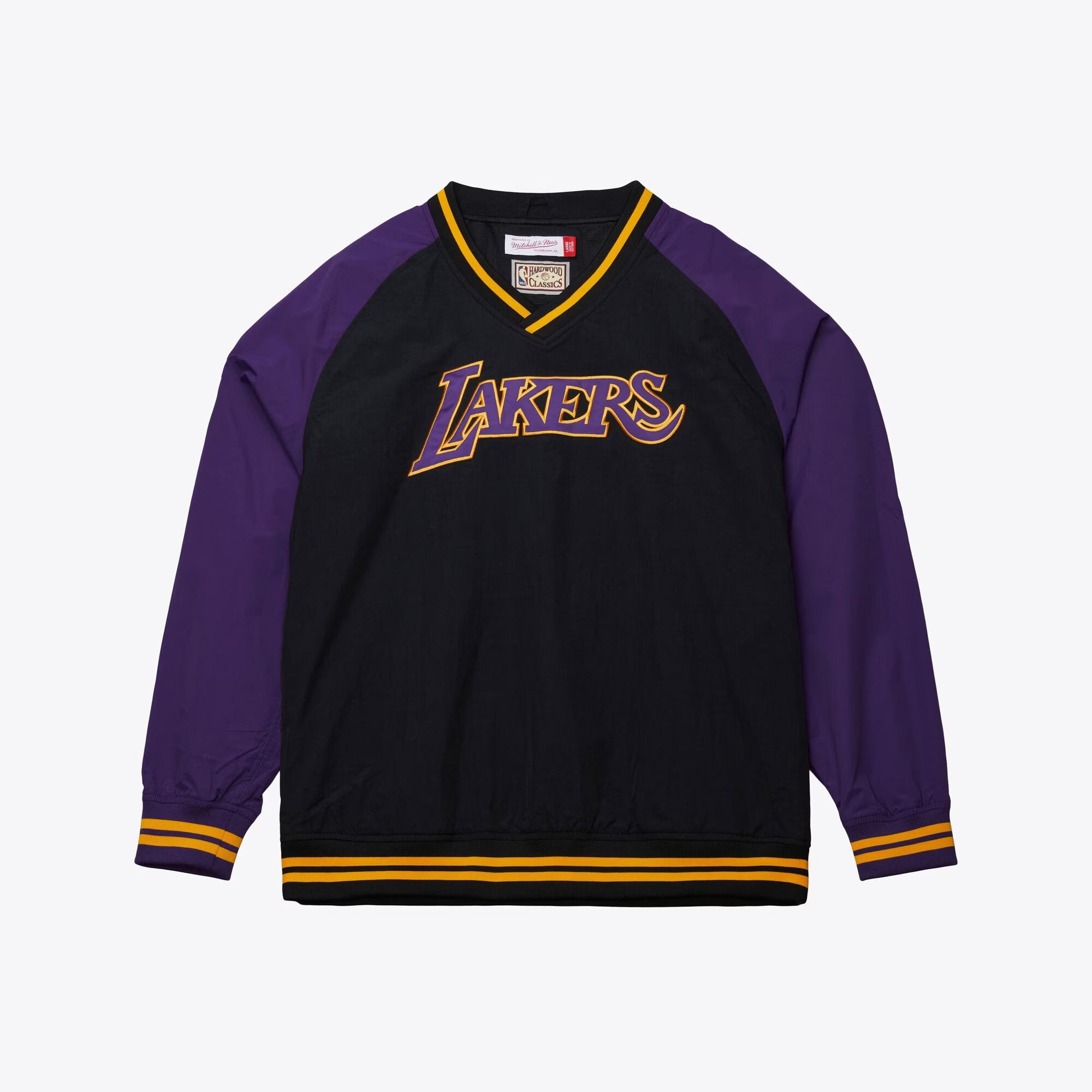 MENS MITCHELL & NESS NBA NYLON PULLOVER JACKET VINTAGE LOGO LAKERS