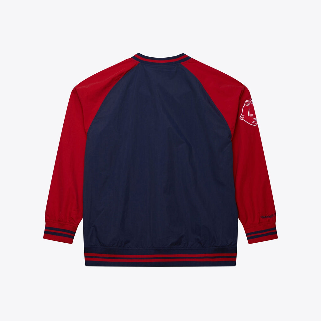 MENS MITCHELL & NESS MLB NYLON PULLOVER JACKET VINTAGE LOGO RED SOX