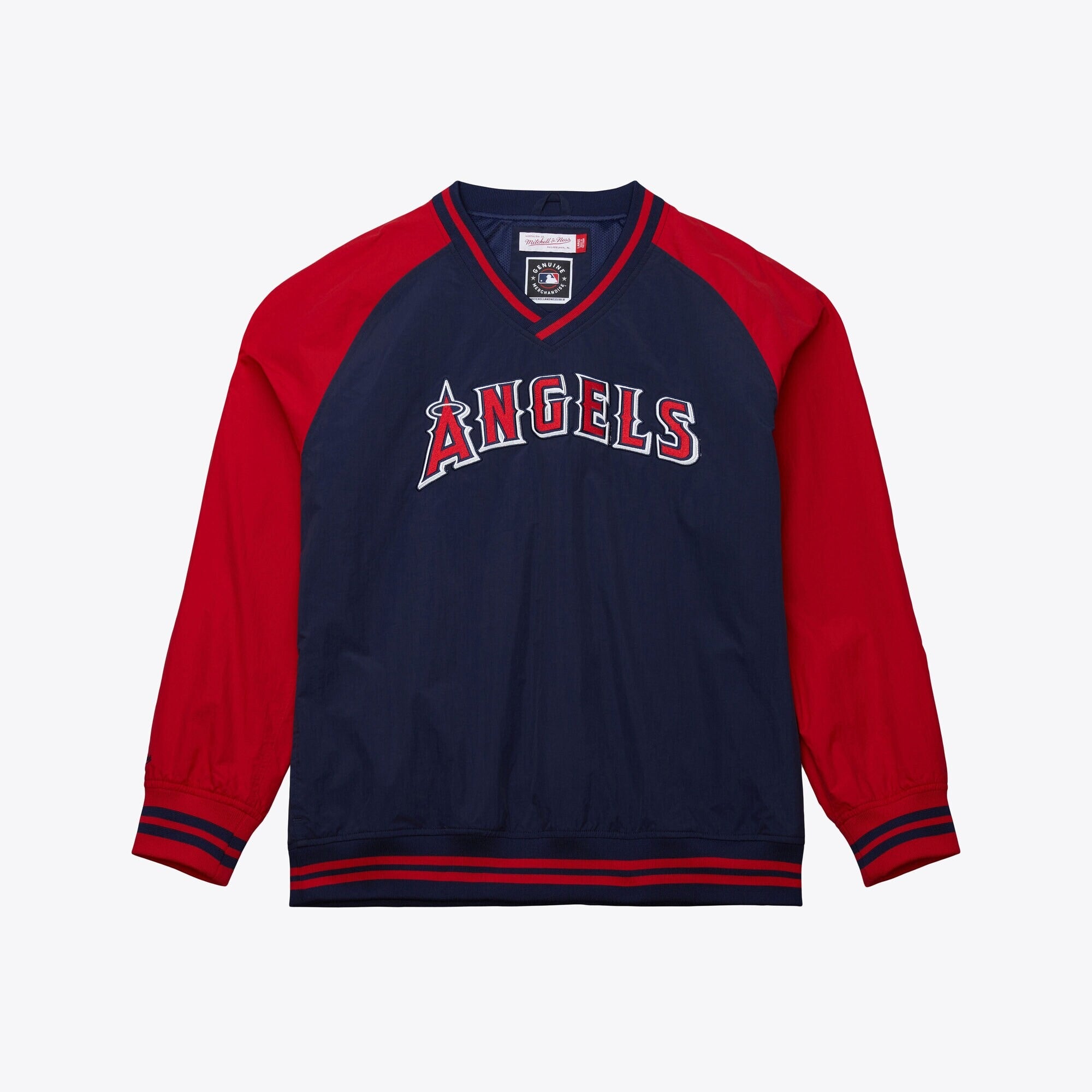 MENS MITCHELL & NESS MLB NYLON PULLOVER CURRENT LOGO ANGELS