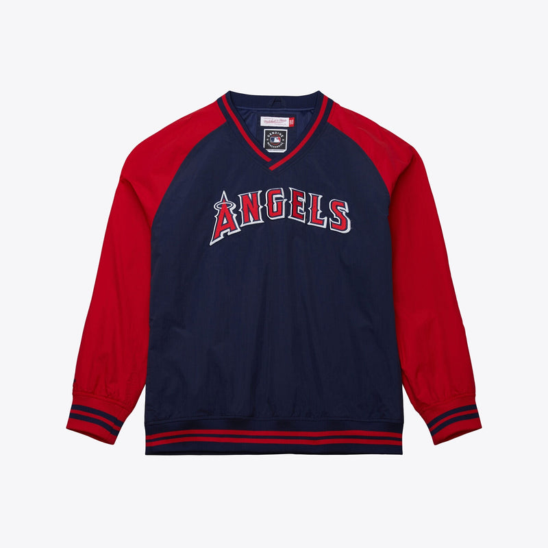 MENS MITCHELL & NESS MLB NYLON PULLOVER CURRENT LOGO ANGELS