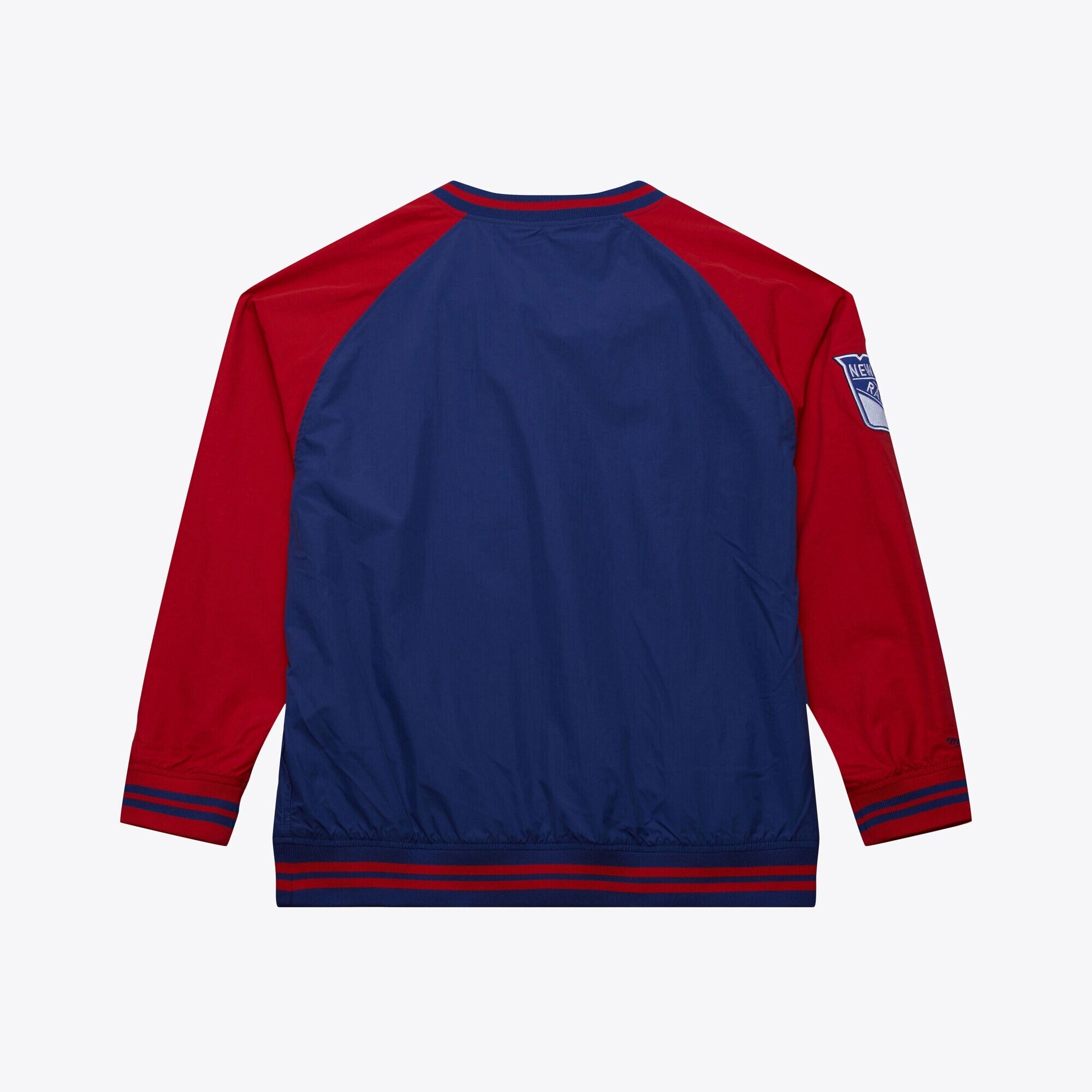 MENS MITCHELL & NESS NHL NYLON PULLOVER JACKET VINTAGE LOGO RANGERS