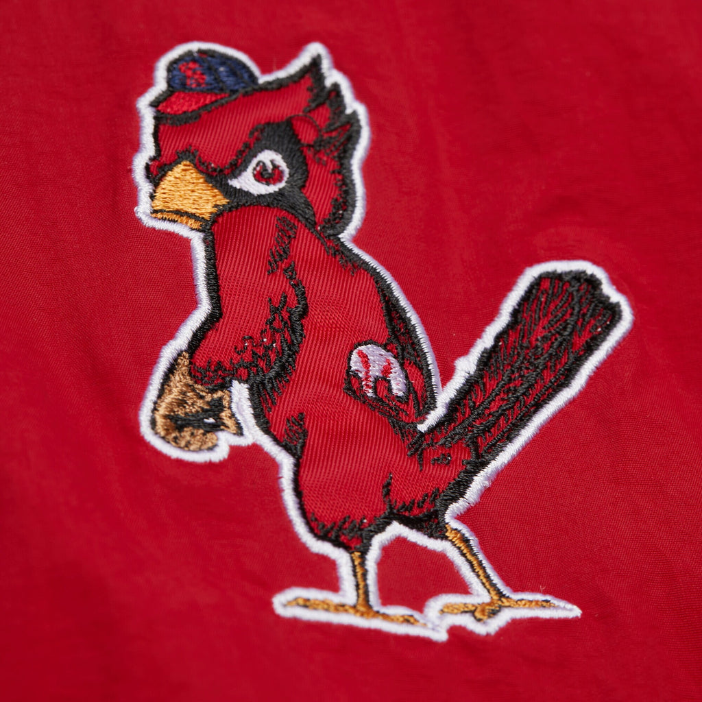 MENS MITCHELL & NESS MLB NYLON PULLOVER JACKET VINTAGE LOGO CARDINALS