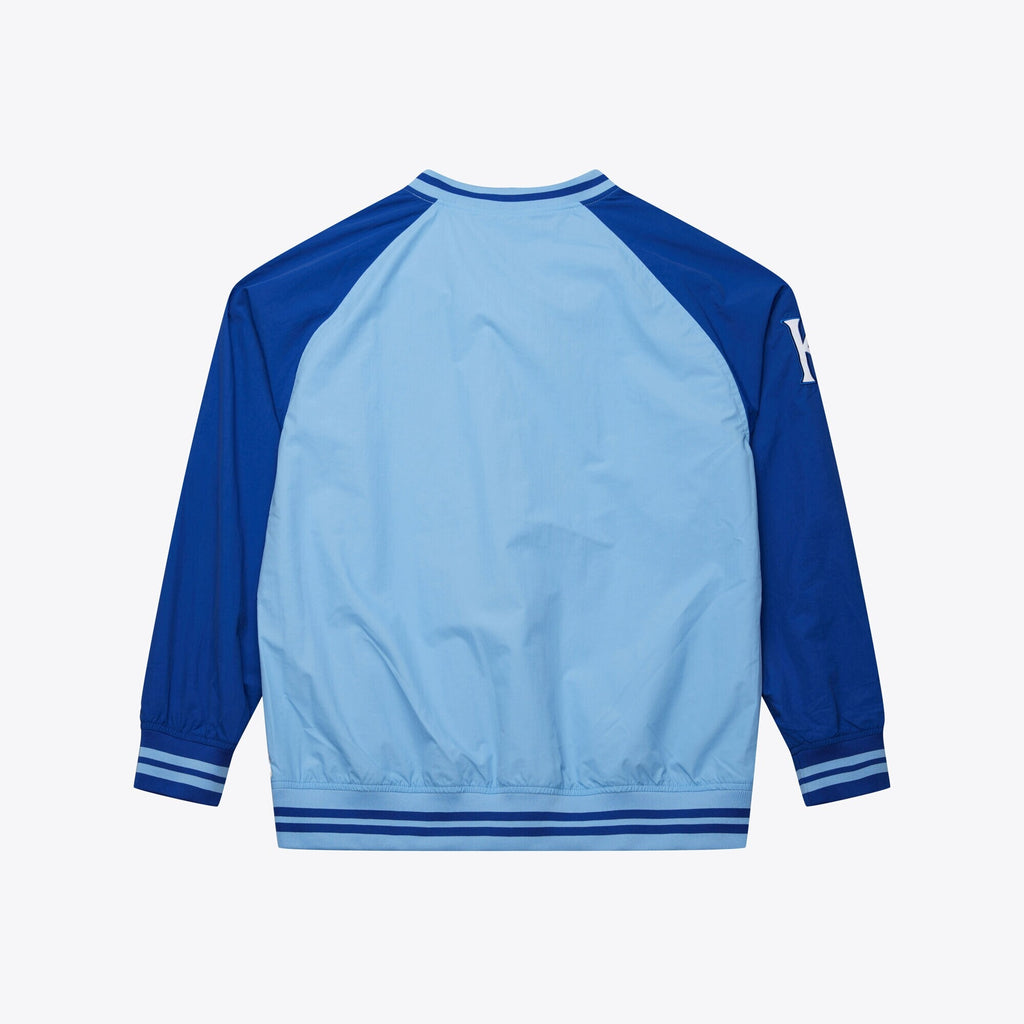 MENS MITCHELL & NESS MLB NYLON PULLOVER JACKET VINTAGE LOGO ROYALS