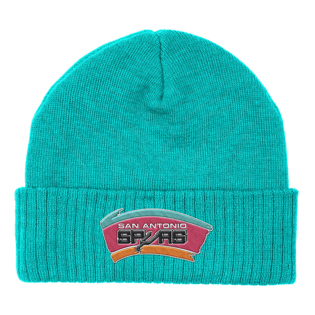 MENS MITCHELL & NESS NBA FANDOM KNIT BEANIE HWC SPURS - TEAL
