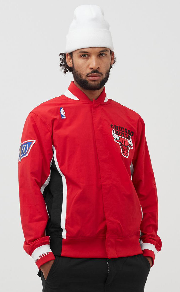 MENS MITCHELL & NESS NBA AUTHENTIC WARM UP JACKET BULLS 1996
