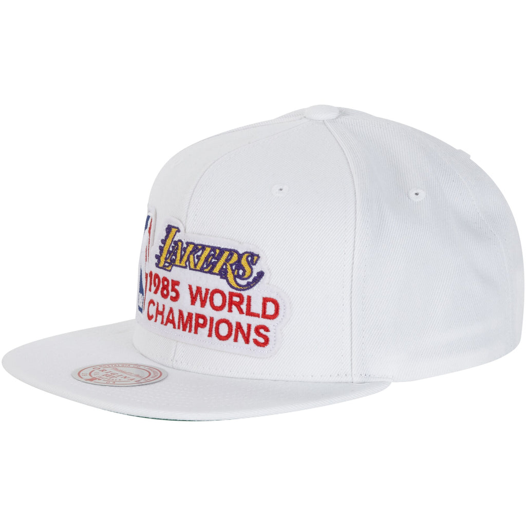MENS MITCHELL & NESS NBA CHAMPS SNAPBACK HWC LAKERS - WHITE
