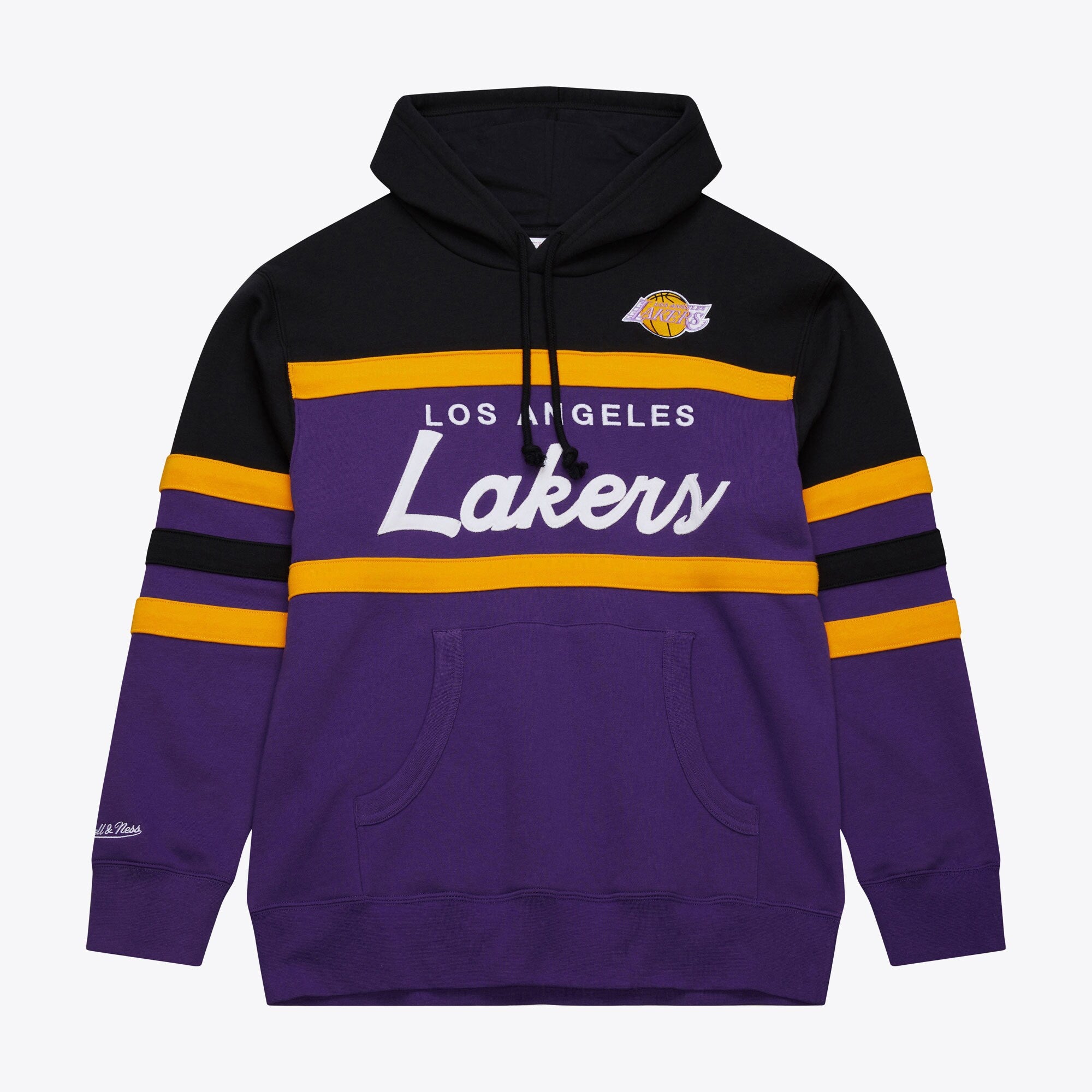 [FPHD6293-LALYYPPPPRBK] MENS MITCHELL & NESS HEAD COACH HOODIE LAKERS