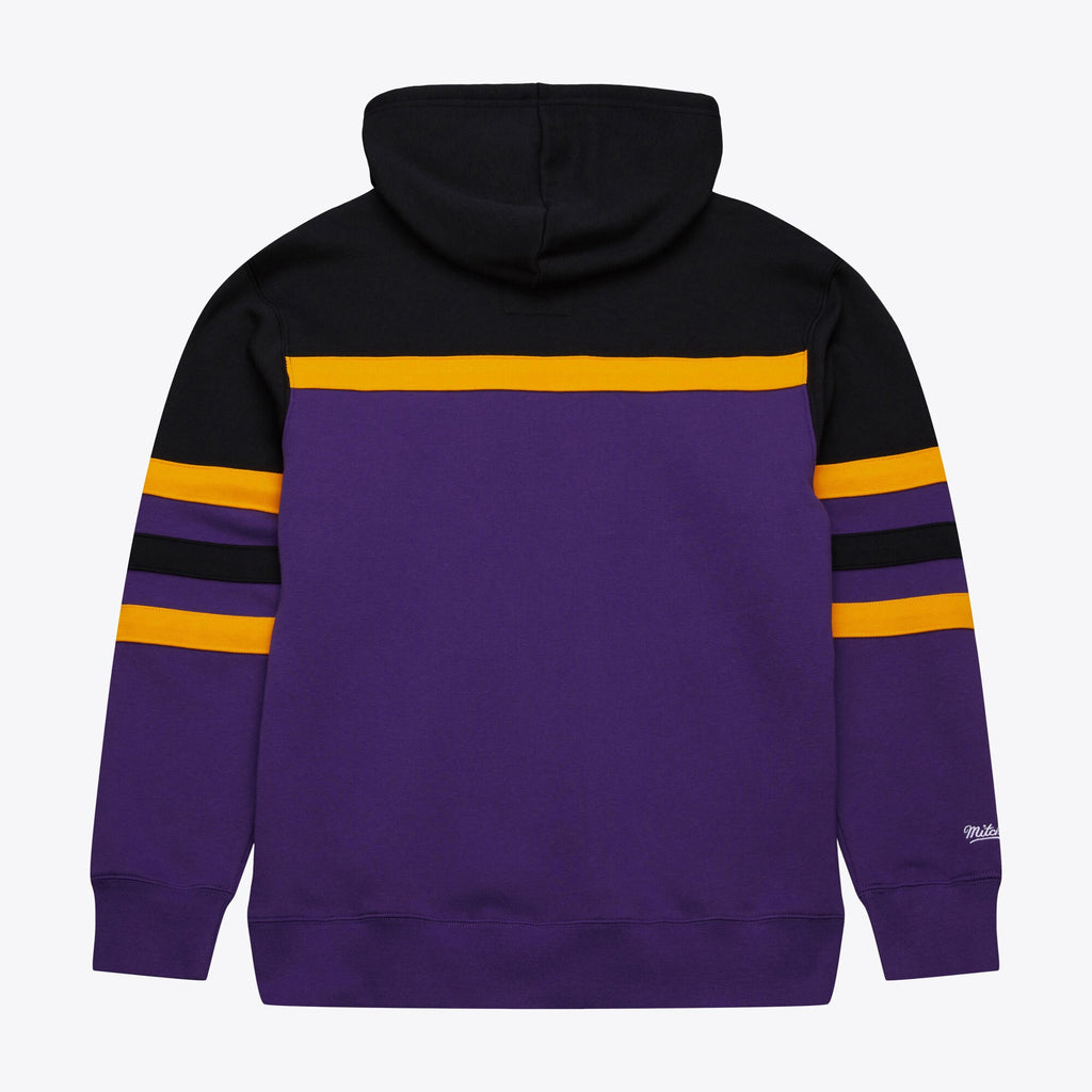[FPHD6293-LALYYPPPPRBK] MENS MITCHELL & NESS HEAD COACH HOODIE LAKERS