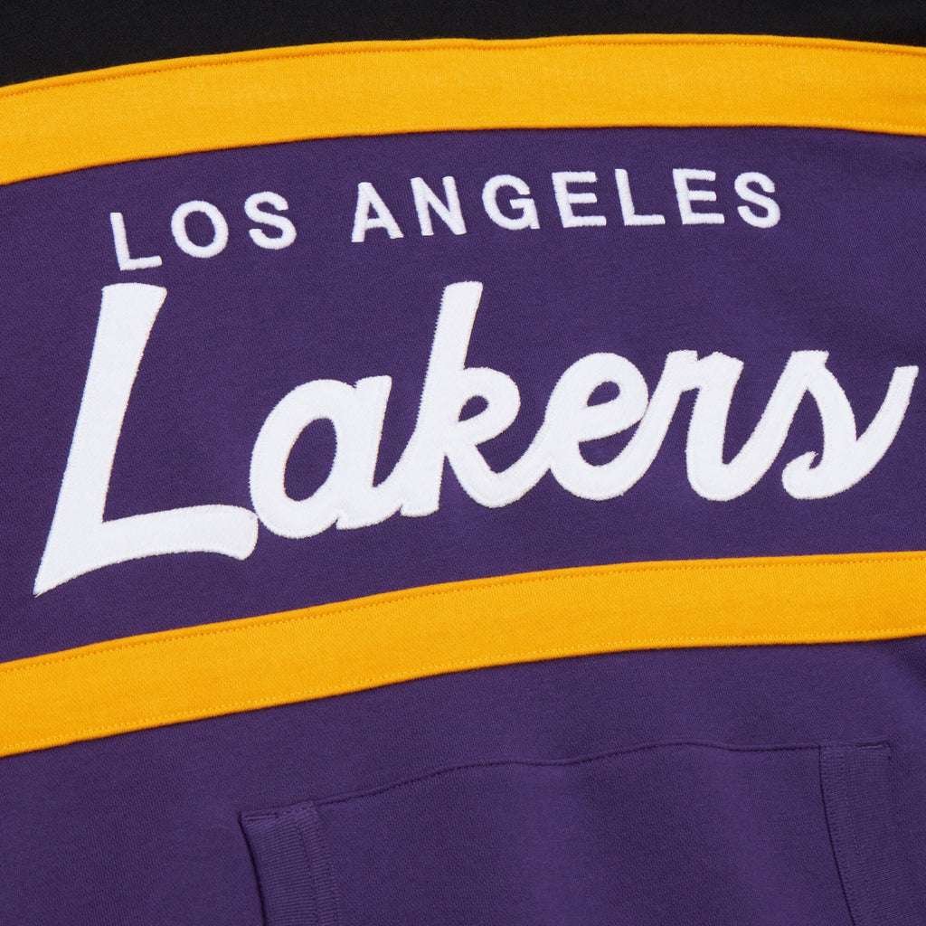 [FPHD6293-LALYYPPPPRBK] MENS MITCHELL & NESS HEAD COACH HOODIE LAKERS